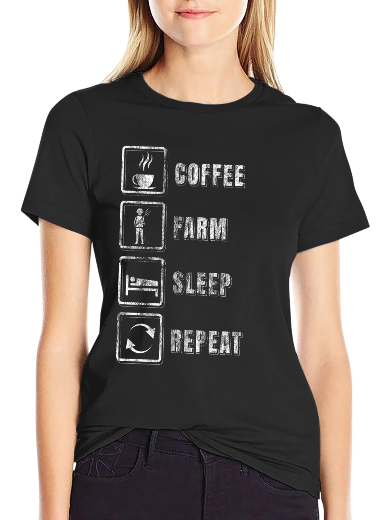 Coffee Farm Sleep Repeat Graphic Tee