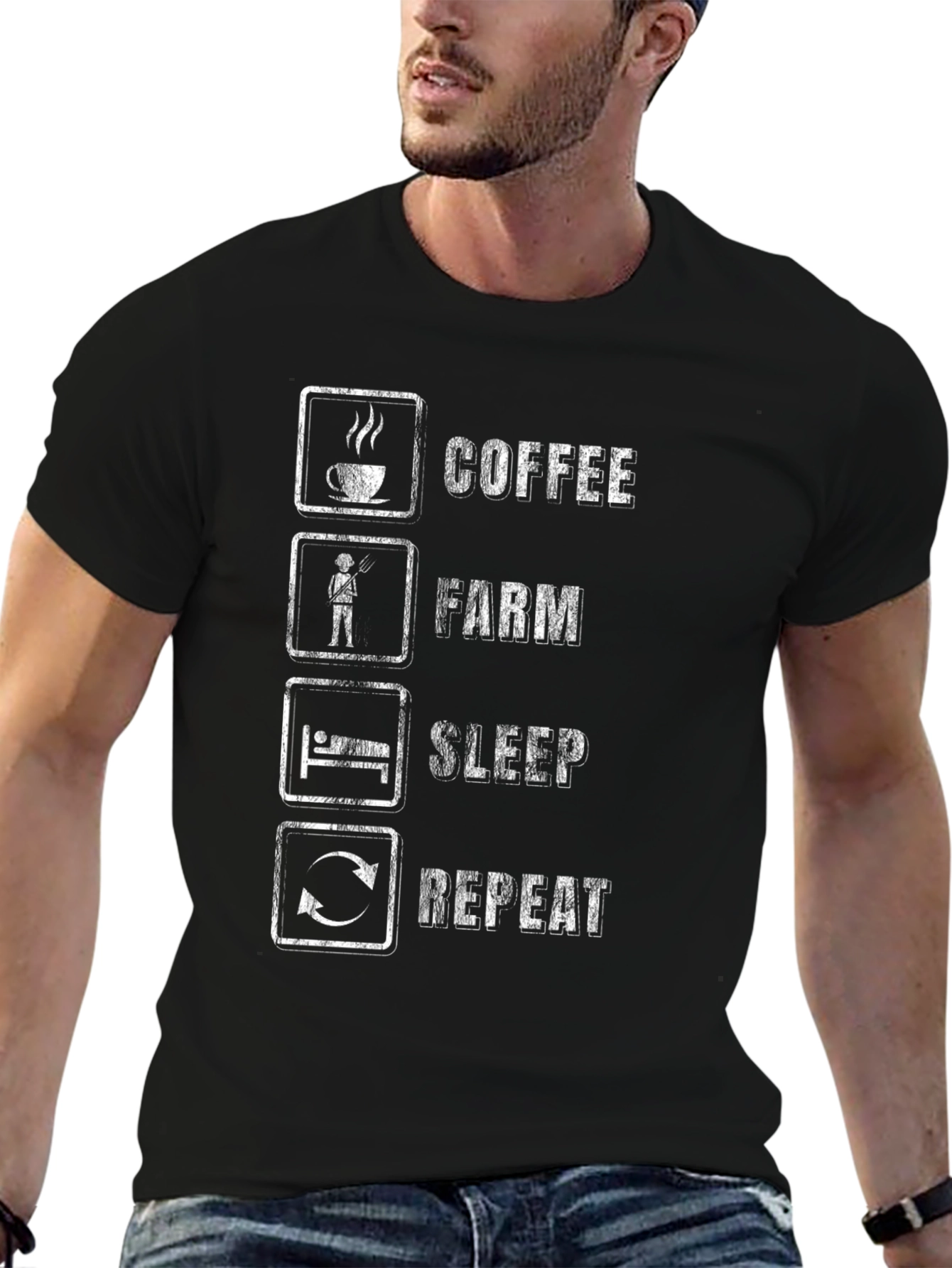 Coffee Farm Sleep Repeat Graphic Tee