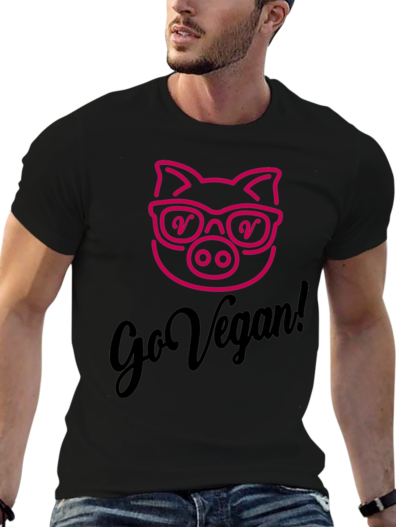 Go Vegan Pig Graphic Tee - Unisex Soft Cotton