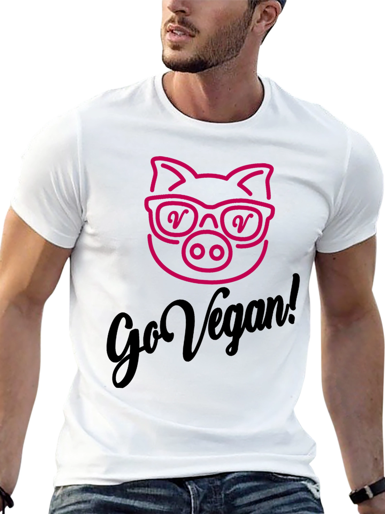 Go Vegan Pig Graphic Tee - Unisex Soft Cotton