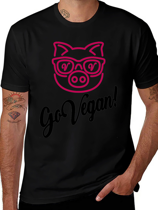 Go Vegan Pig Graphic Tee - Unisex Soft Cotton