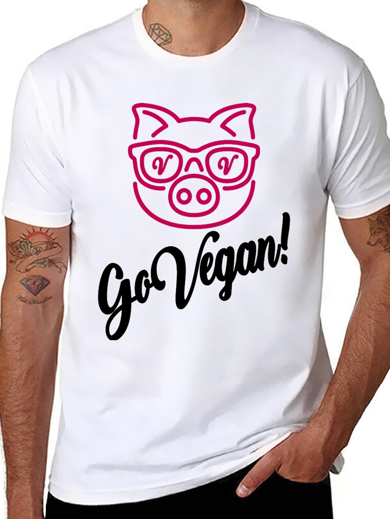 Go Vegan Pig Graphic Tee - Unisex Soft Cotton