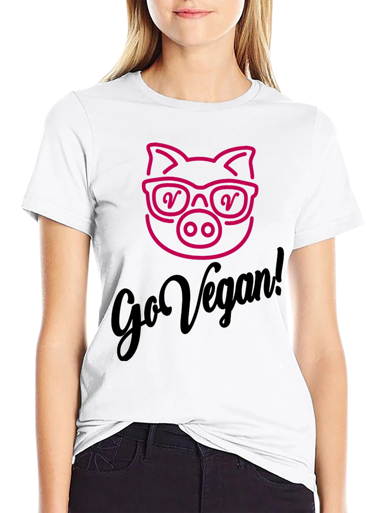 Go Vegan Pig Graphic Tee - Unisex Soft Cotton