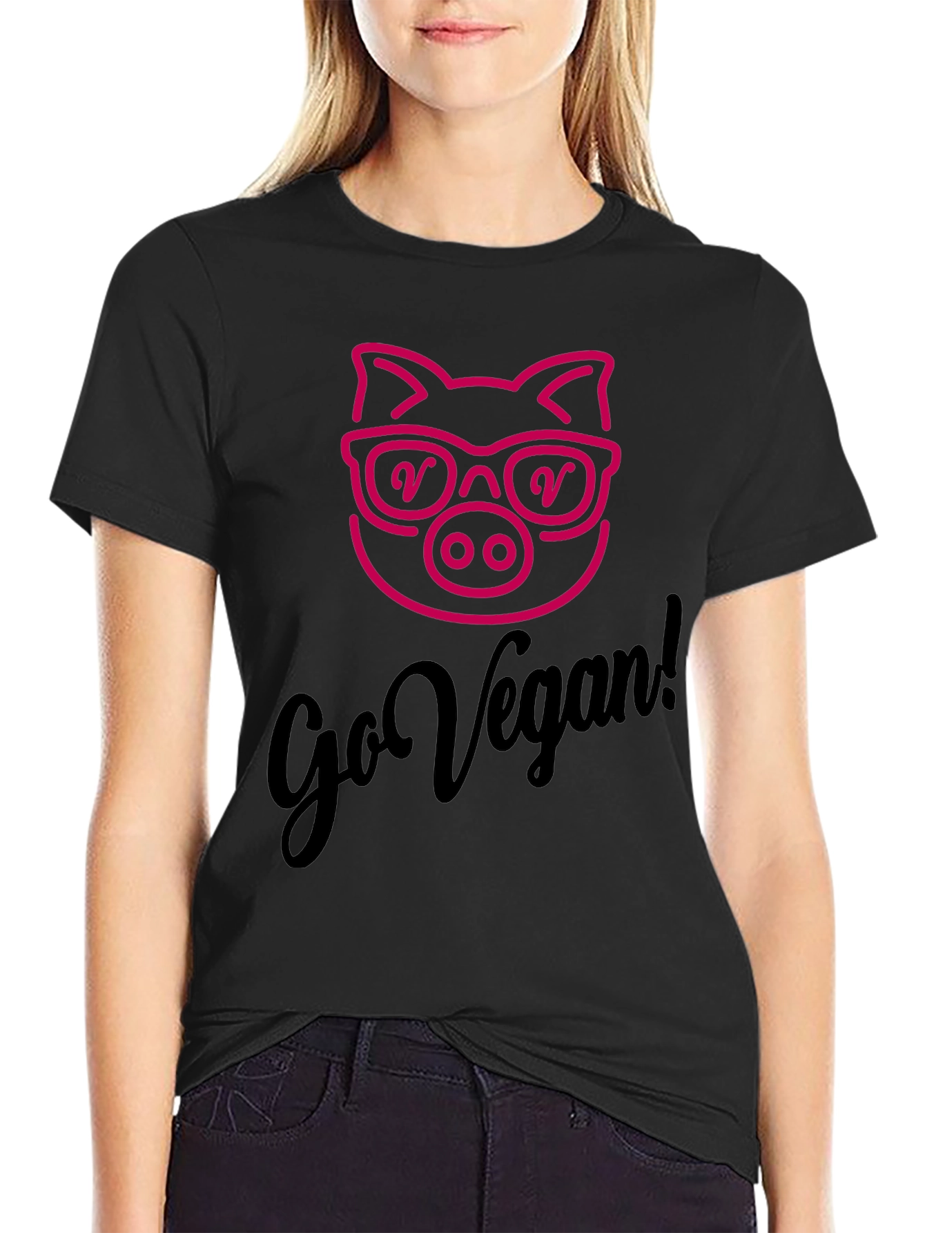 Go Vegan Pig Graphic Tee - Unisex Soft Cotton