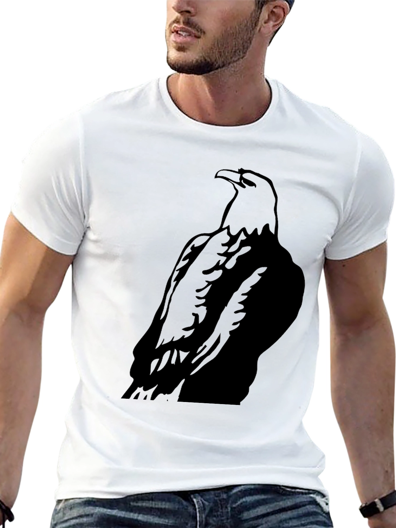 Mens Black Eagle Graphic Tee