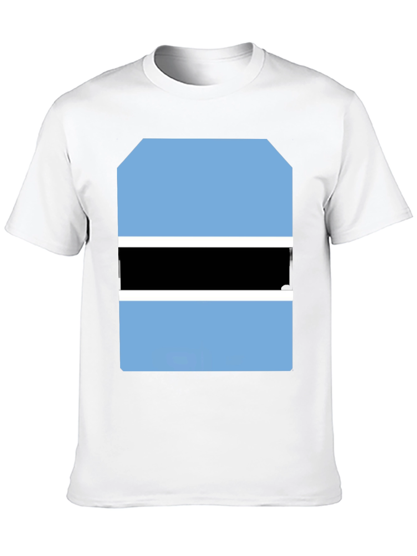 Botswana Flag Graphic Tee - Black Cotton T-Shirt