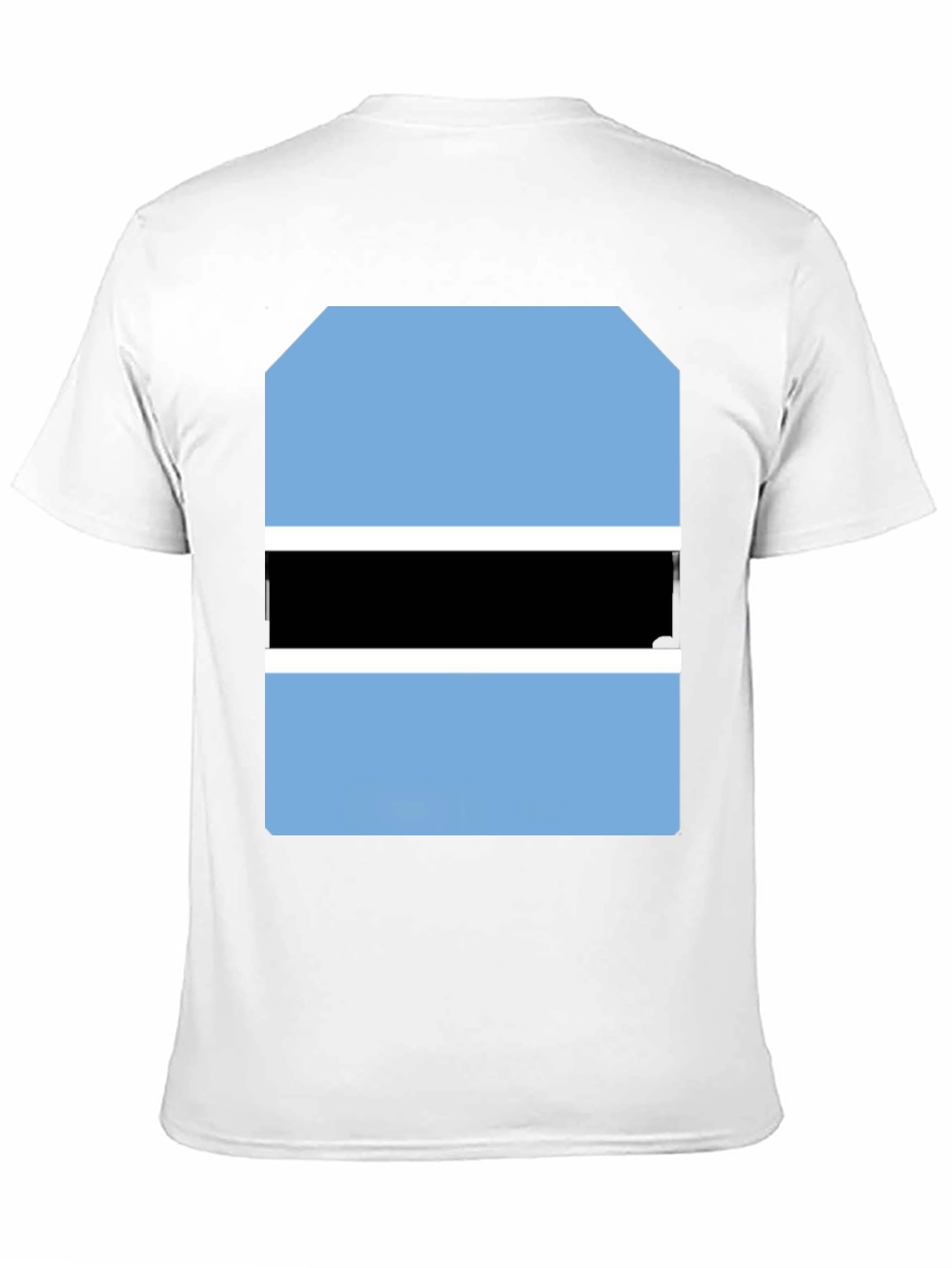 Botswana Flag Graphic Tee - Black Cotton T-Shirt