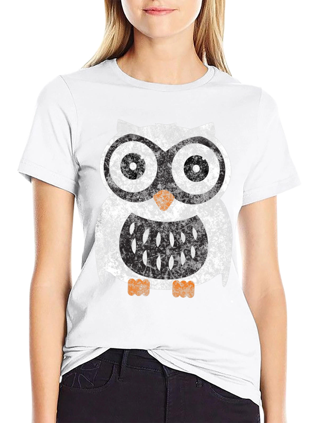 Cool Owl Graphic Tee - Black Cotton Blend Shirt