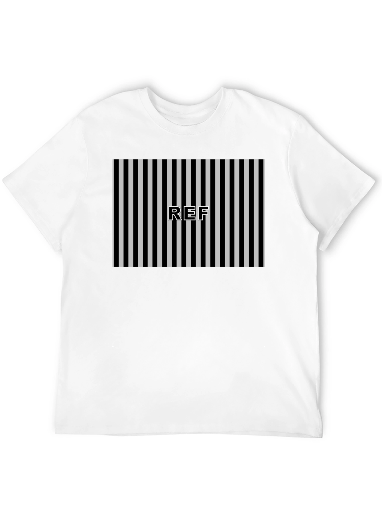 Referee Striped T-Shirt - Black and White Design