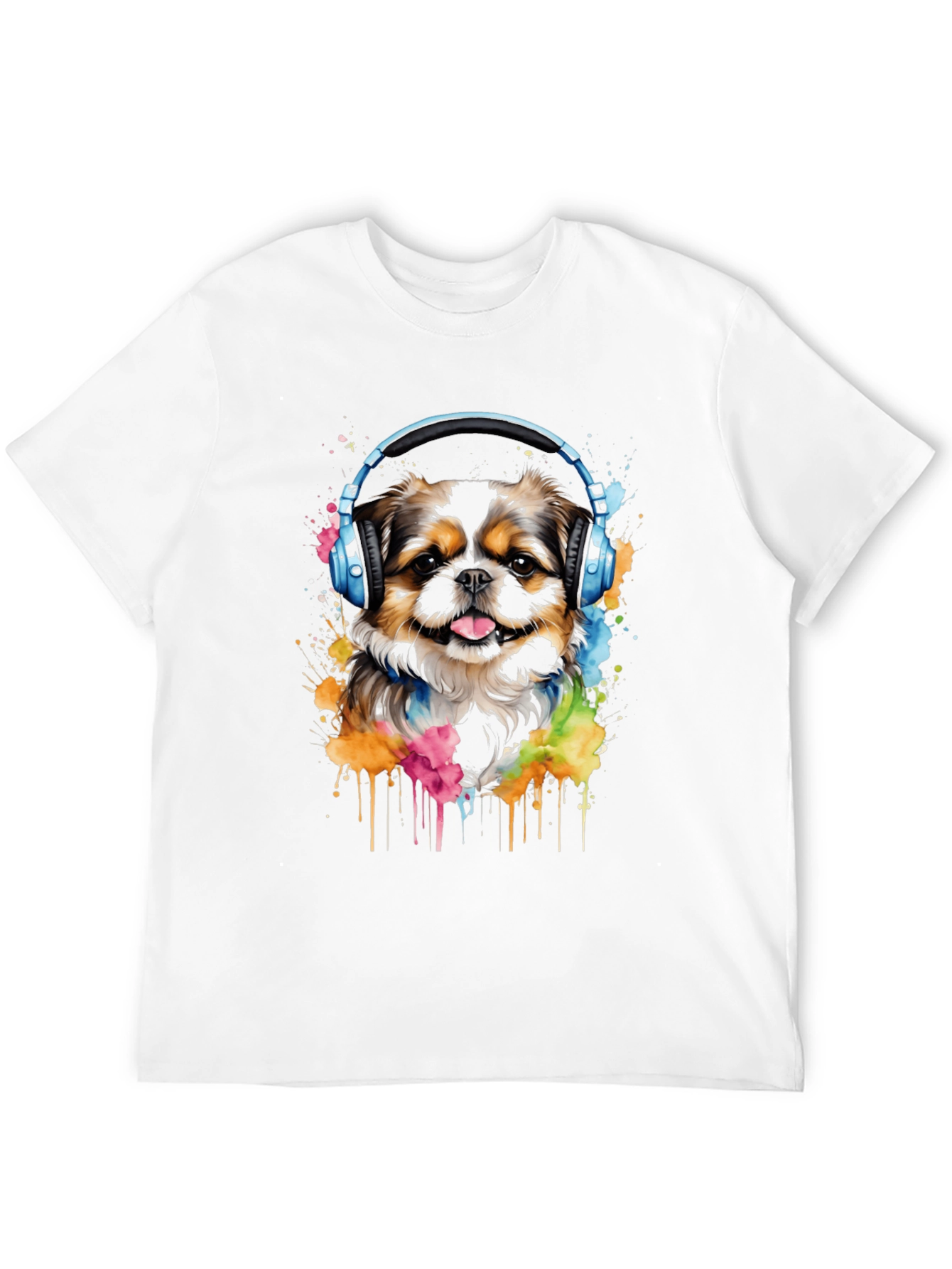 Dog with Headphones Graphic Tee