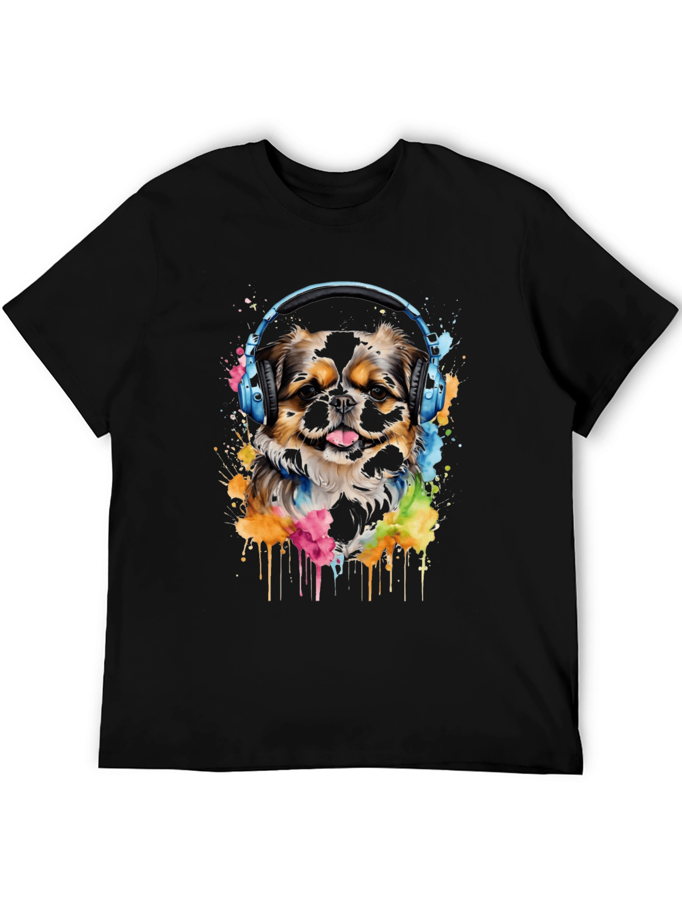 Dog with Headphones Graphic Tee