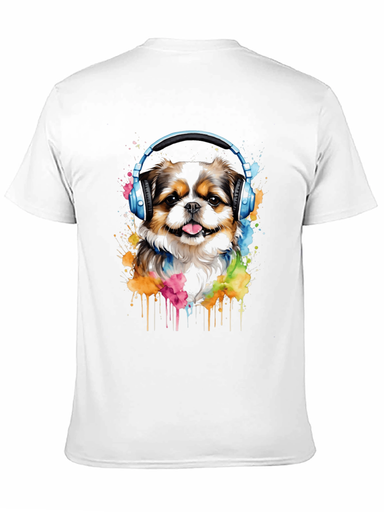 Dog with Headphones Graphic Tee