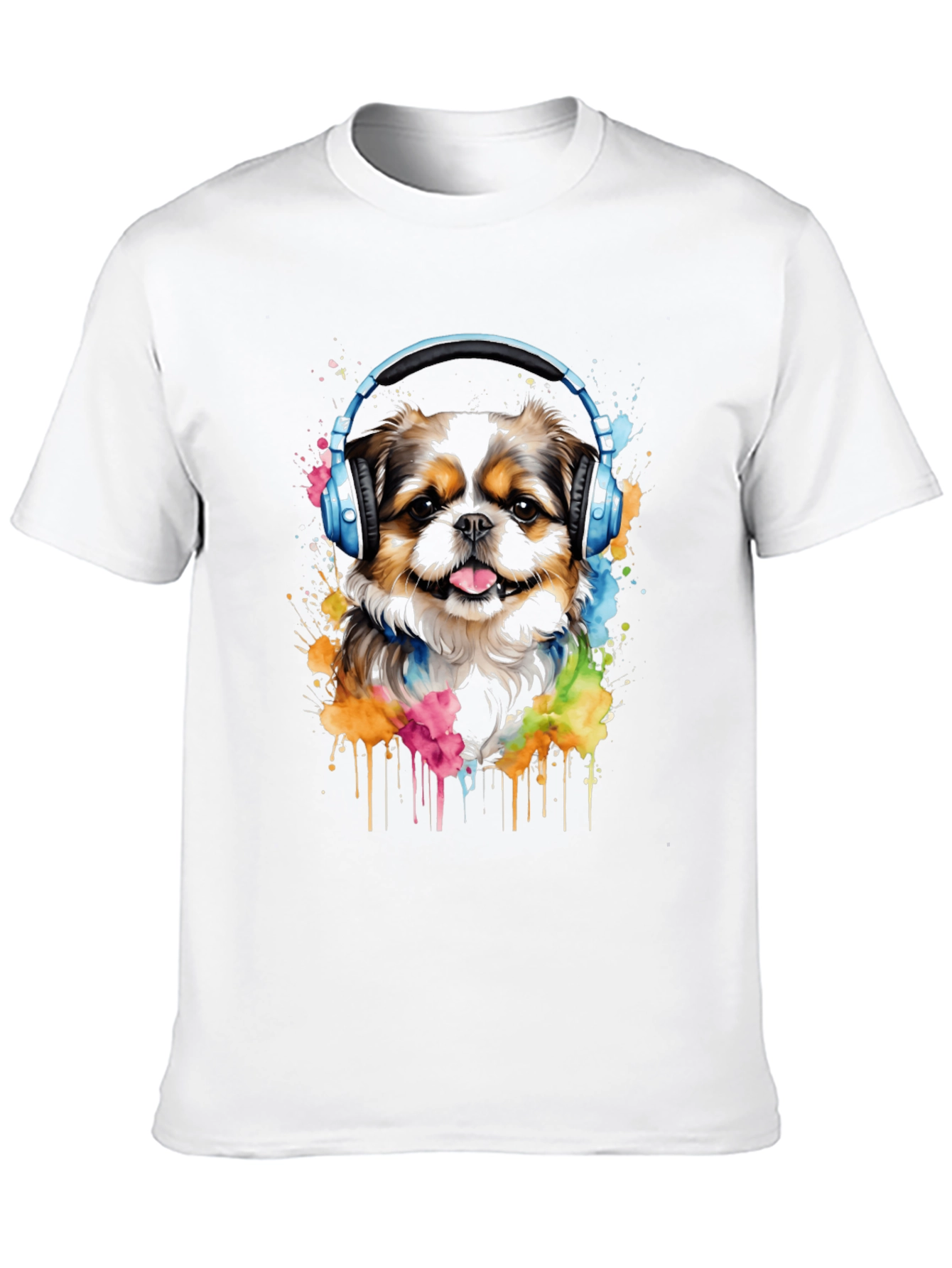 Dog with Headphones Graphic Tee