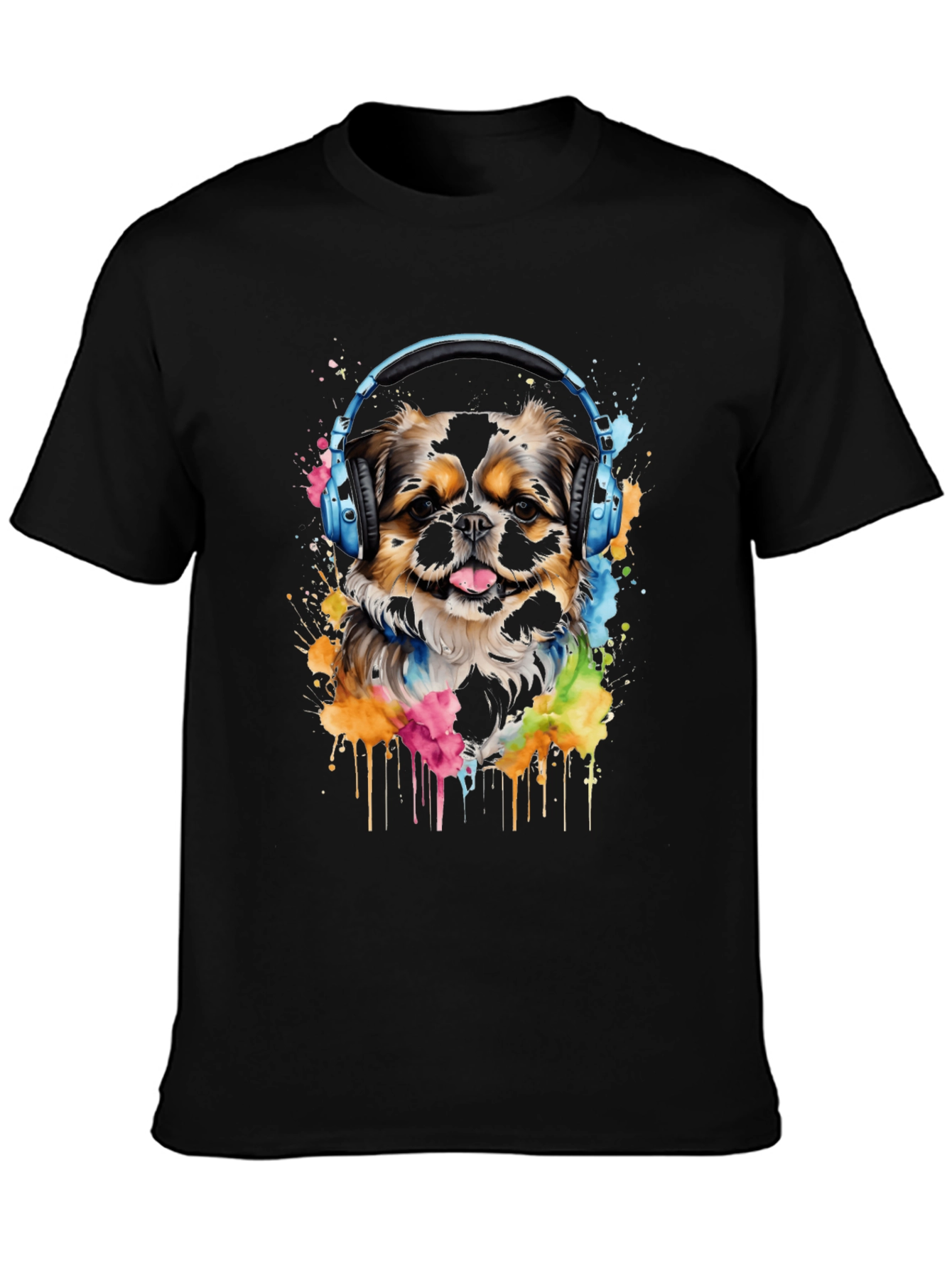 Dog with Headphones Graphic Tee