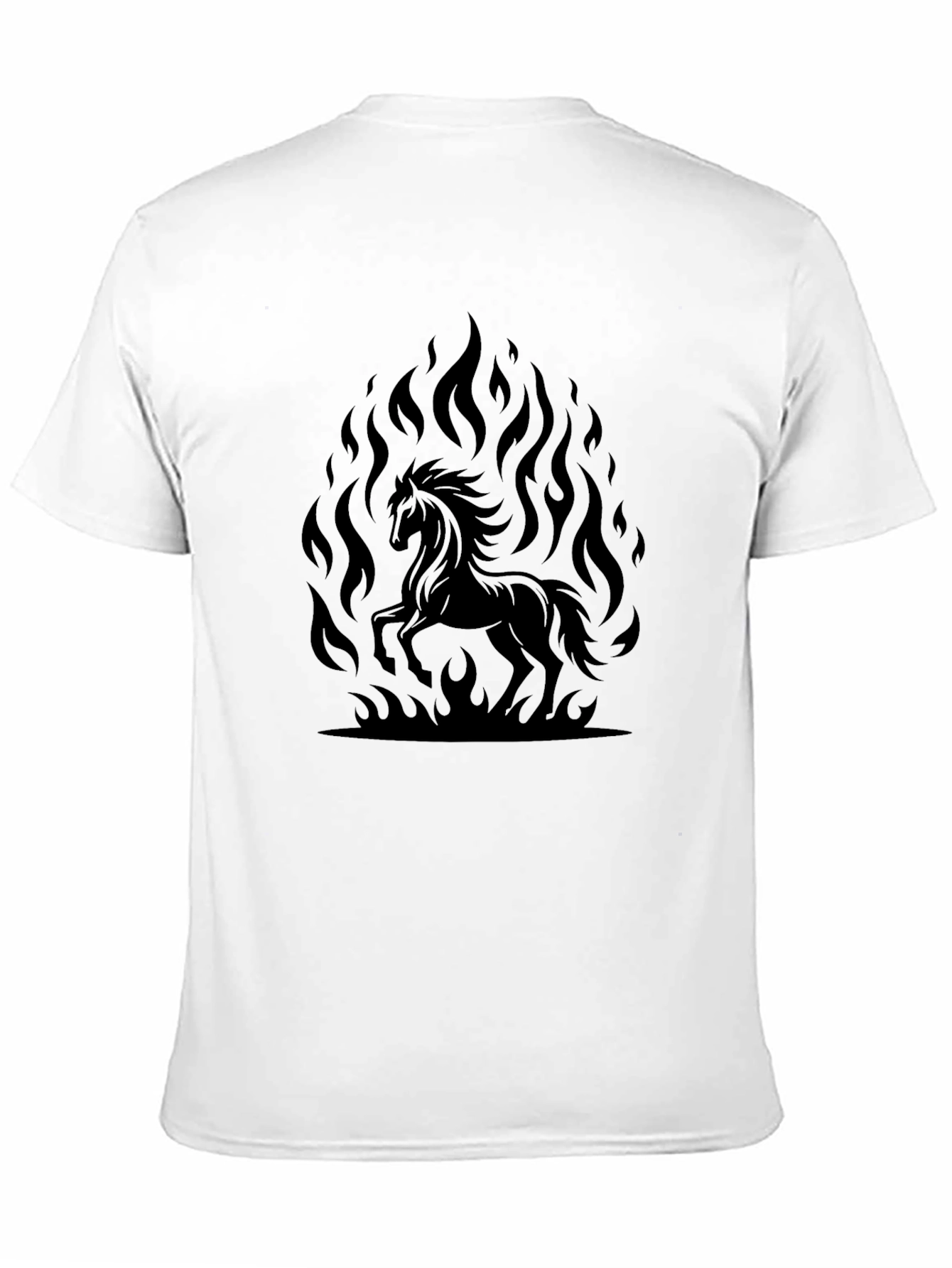Black Horse in Flames Graphic Tee