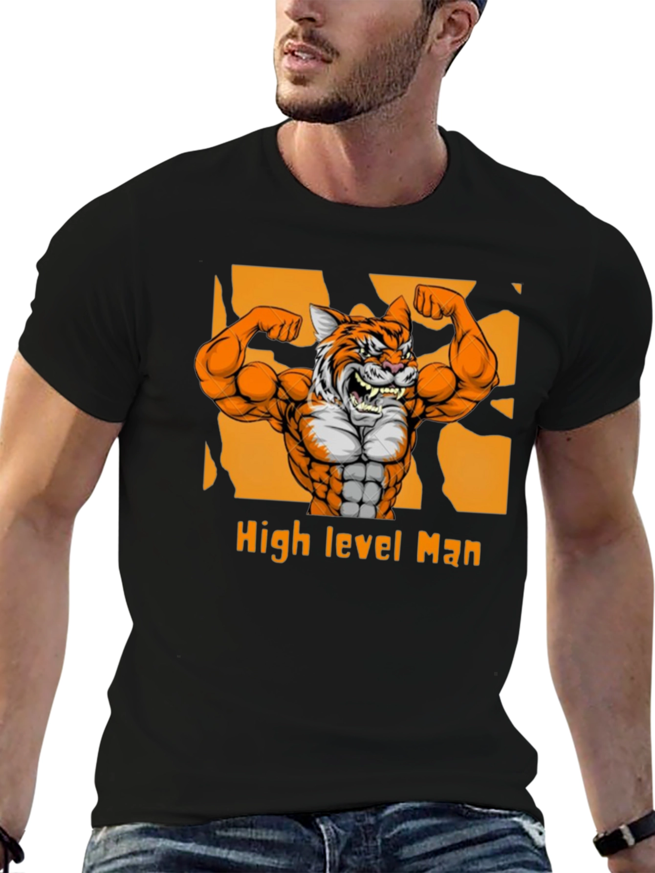 High Level Man Tiger Graphic T-Shirt