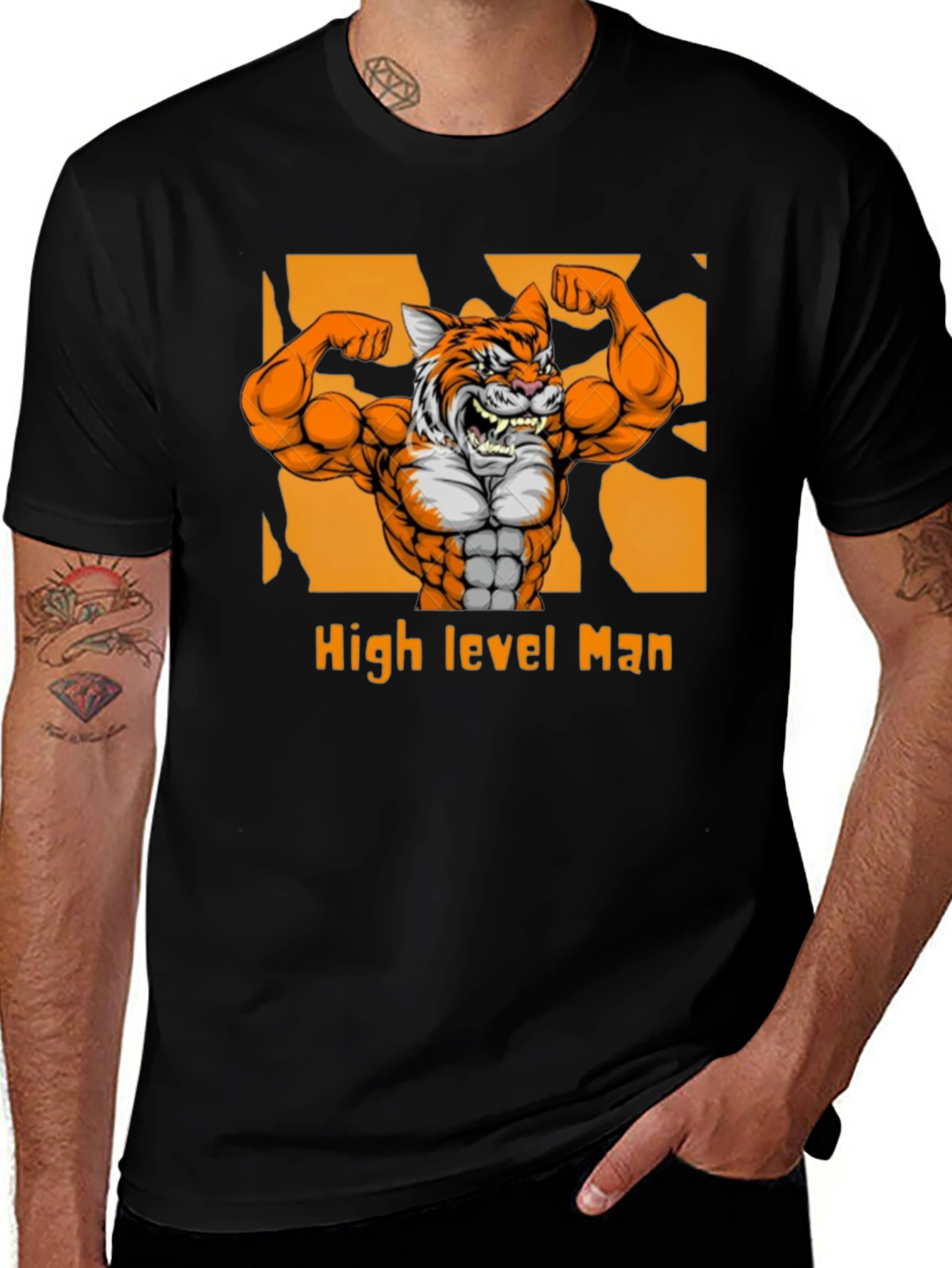 High Level Man Tiger Graphic T-Shirt