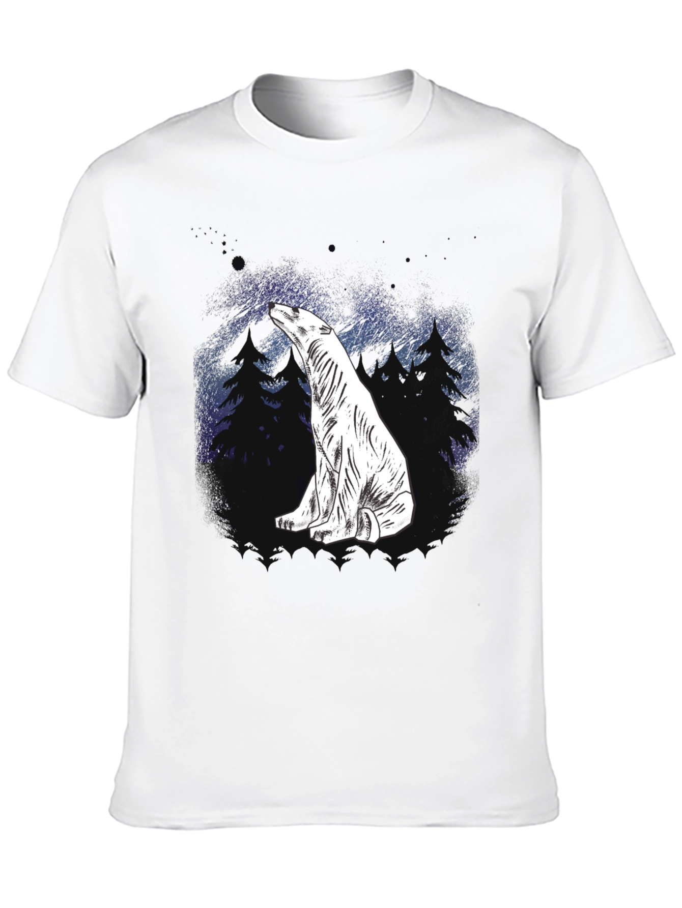 Polar Bear Graphic Tee - Black Cotton Blend