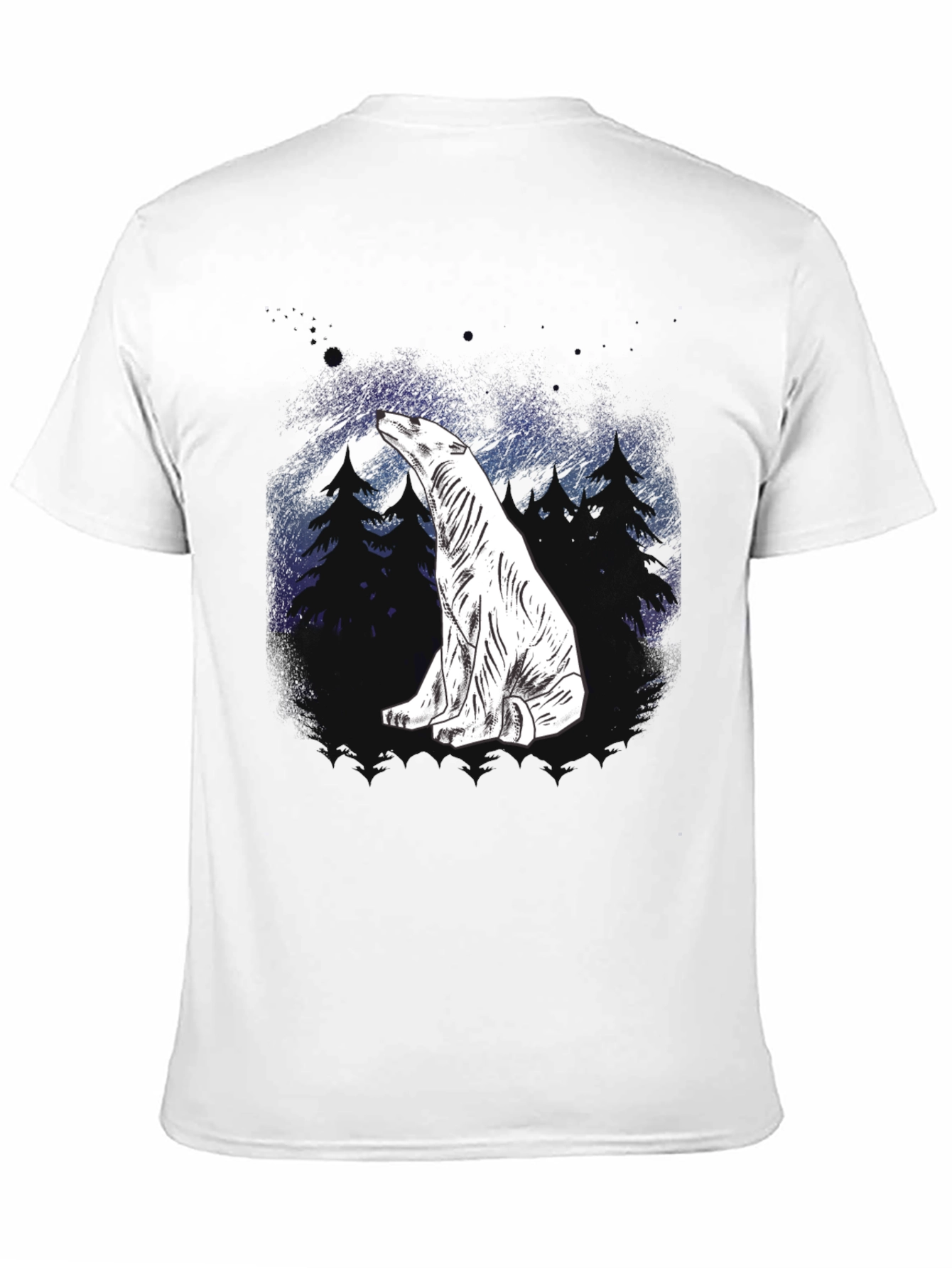 Polar Bear Graphic Tee - Black Cotton Blend