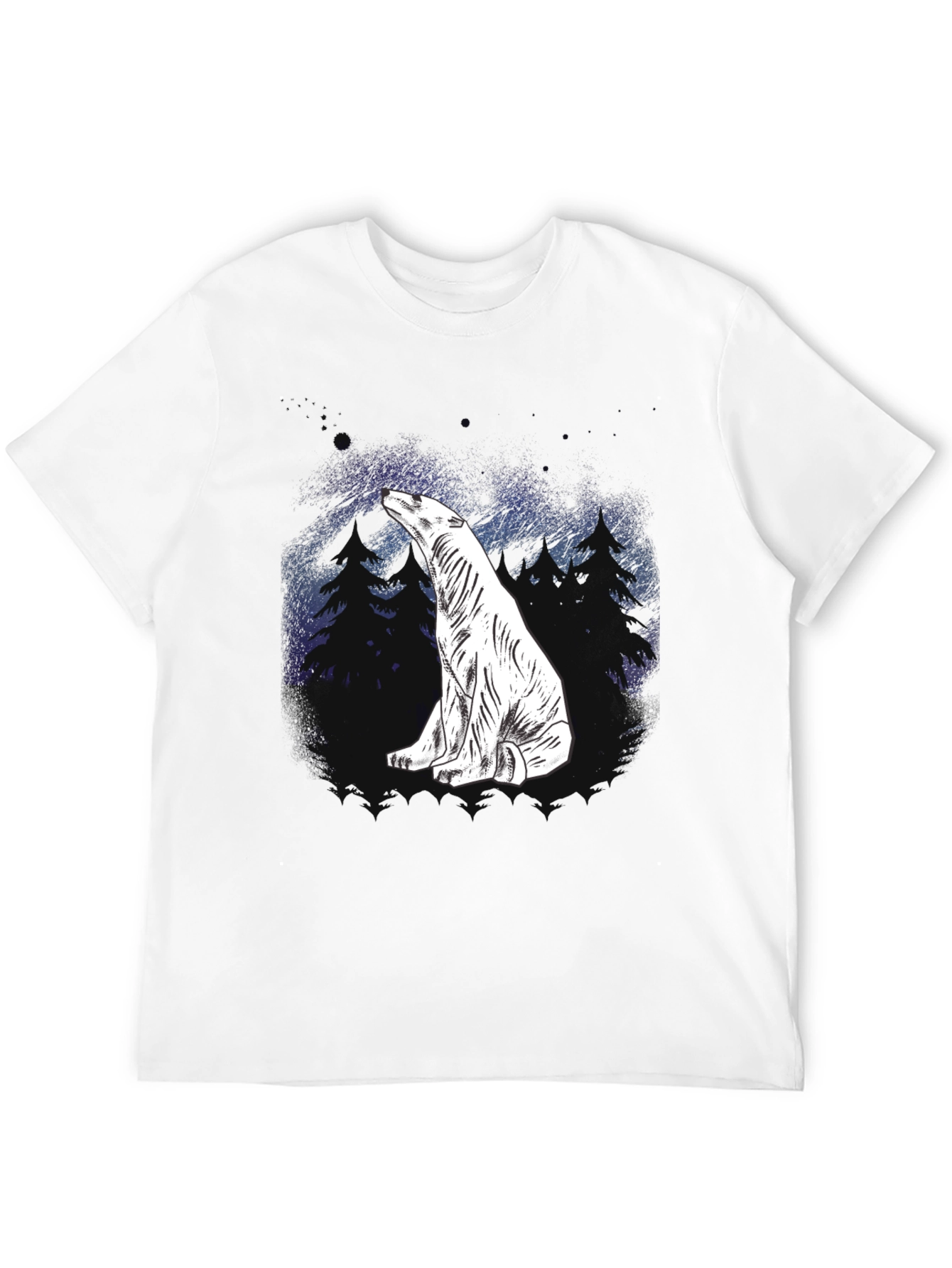 Polar Bear Graphic Tee - Black Cotton Blend