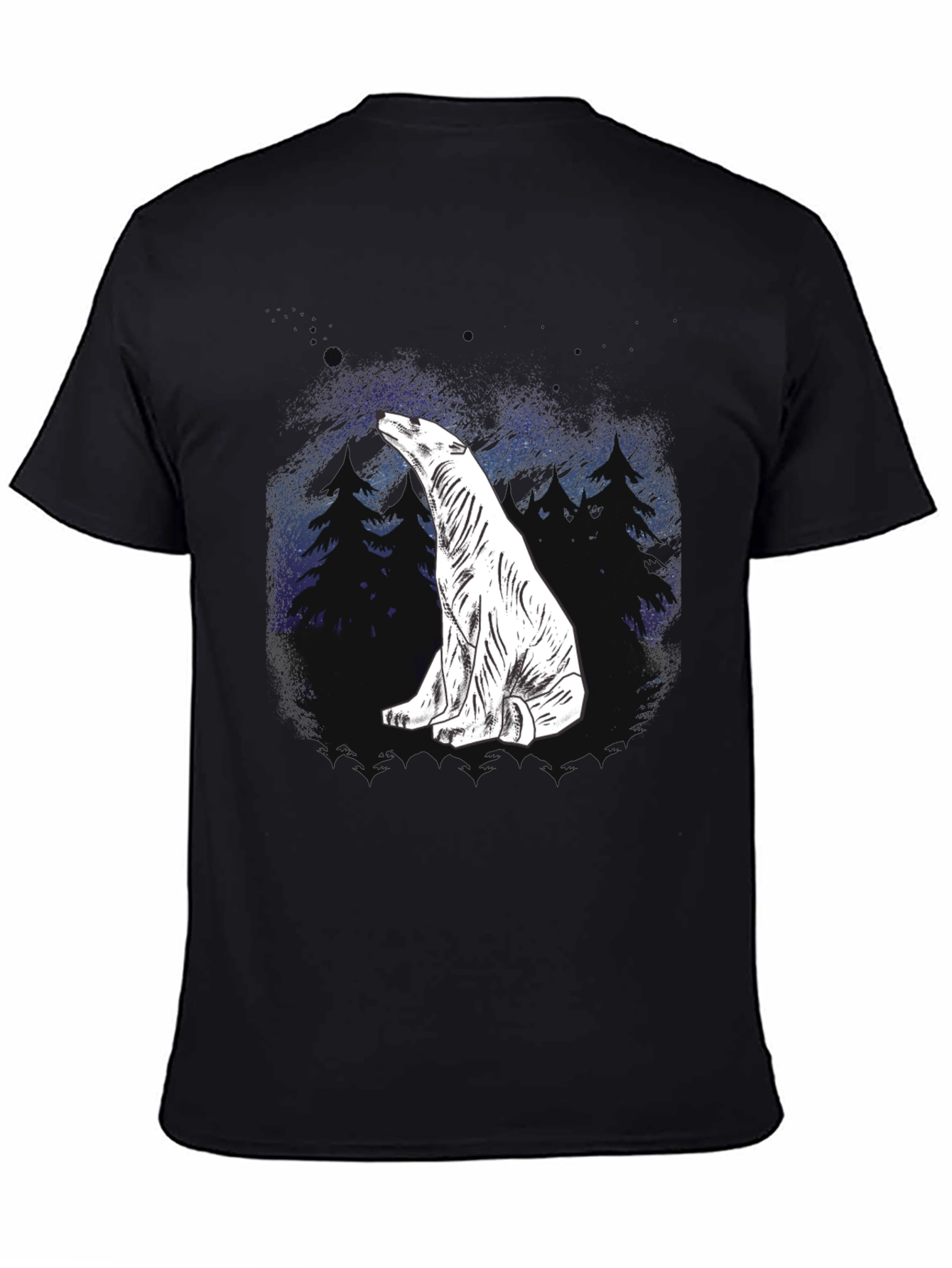 Polar Bear Graphic Tee - Black Cotton Blend