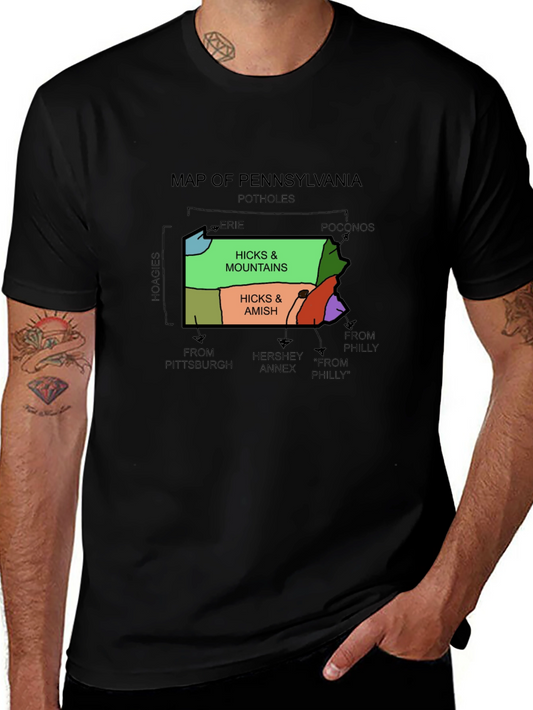 Pennsylvania Map Graphic T-Shirt