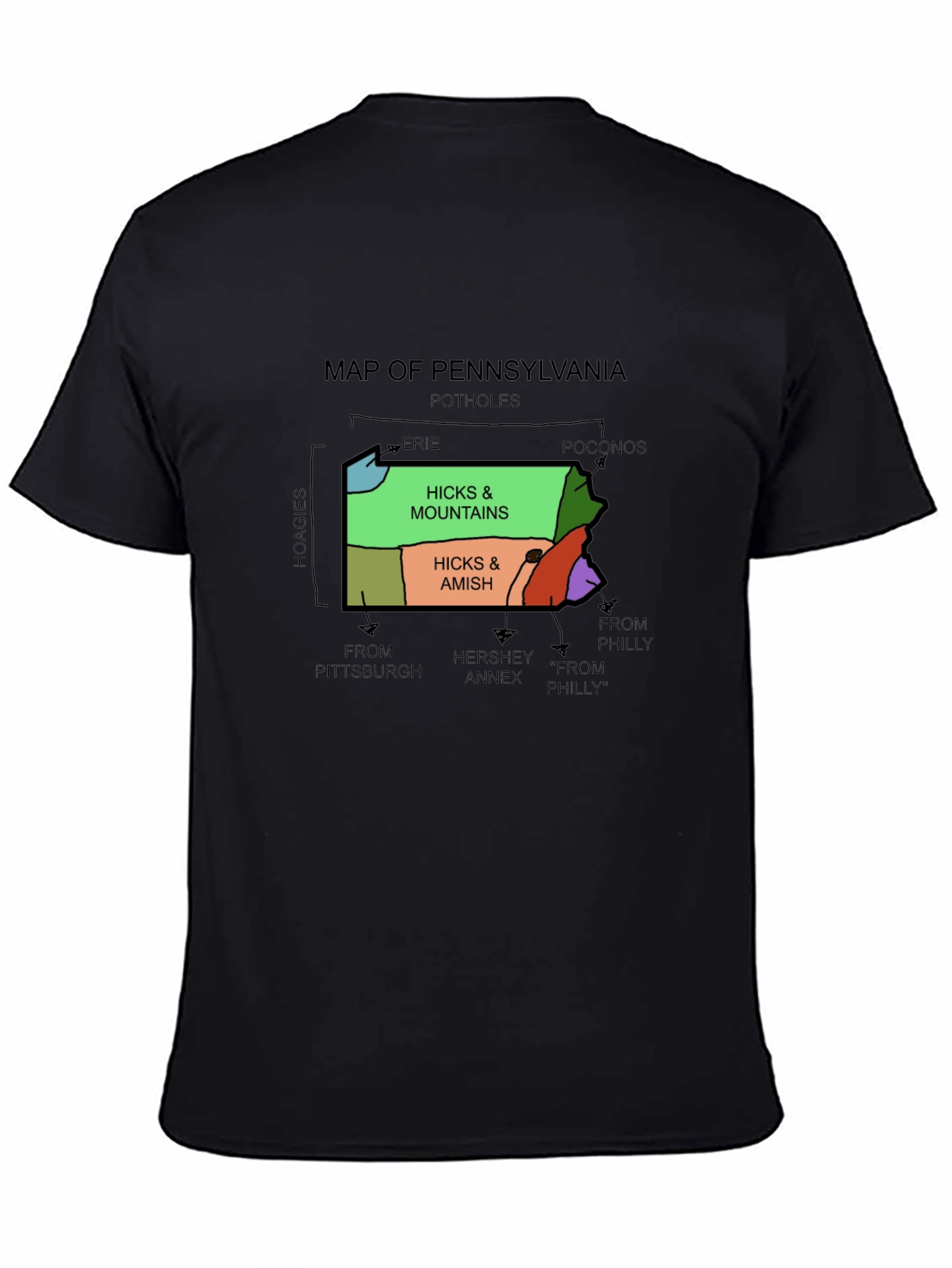 Pennsylvania Map Graphic T-Shirt