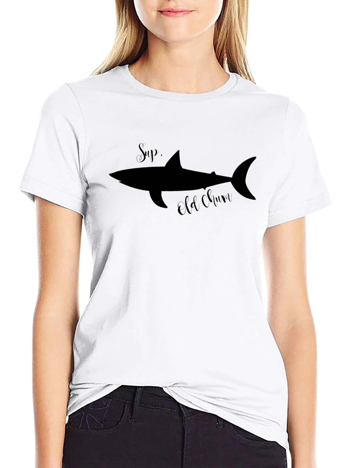 Sup Old Chum Shark Graphic Tee - Black