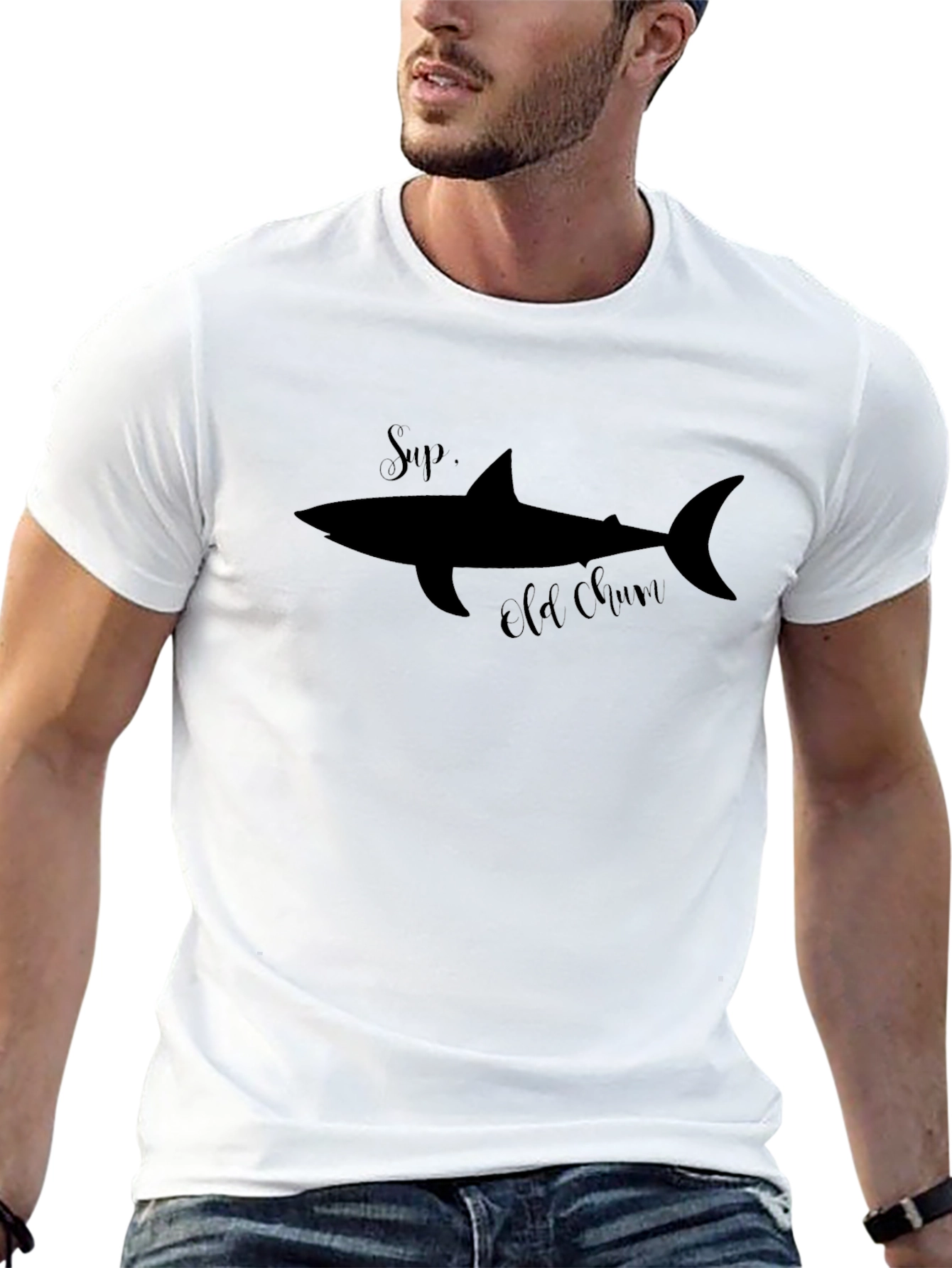 Sup Old Chum Shark Graphic Tee - Black
