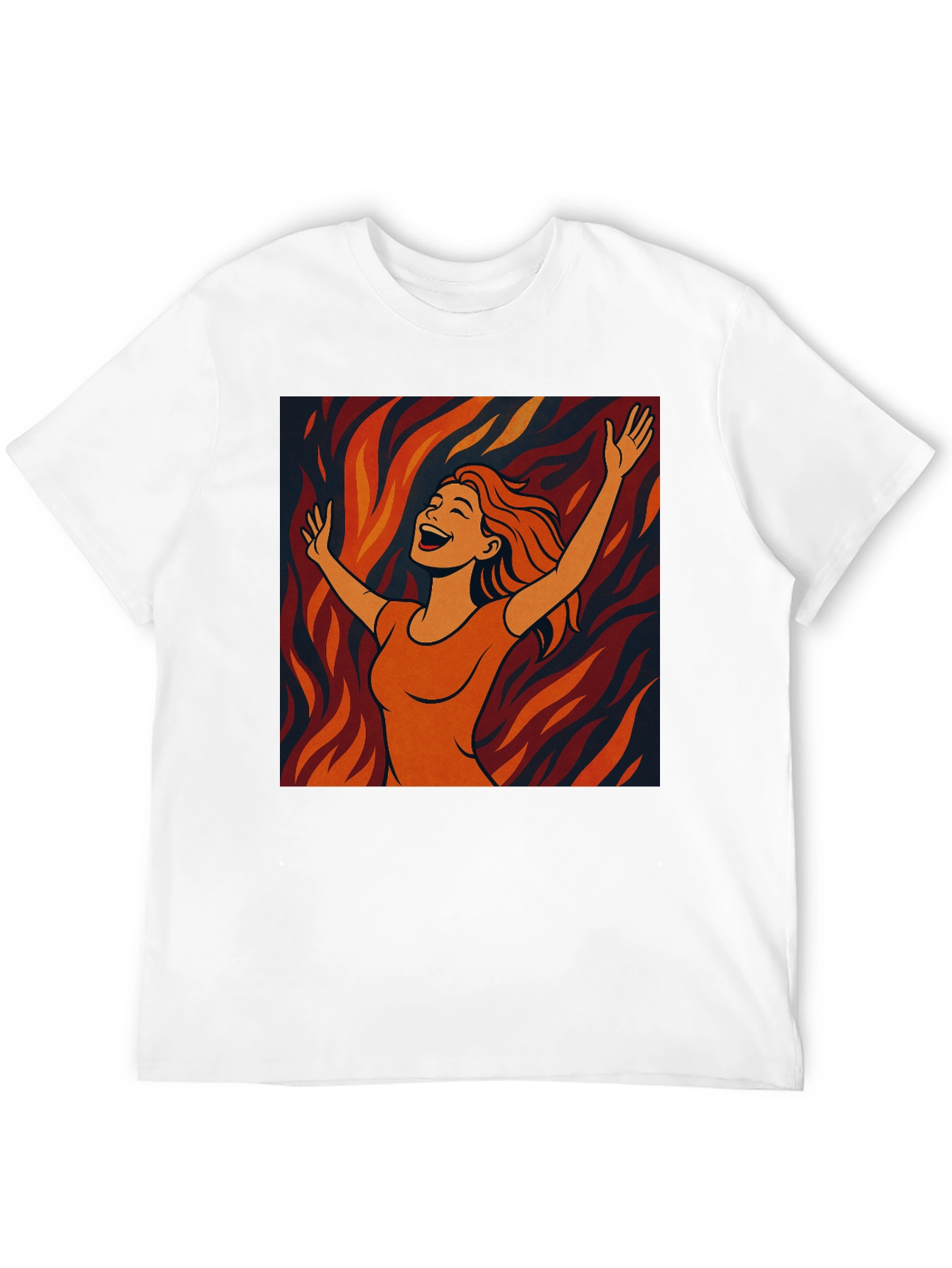 Joyful Woman Graphic Tee - Trendy Black T-Shirt