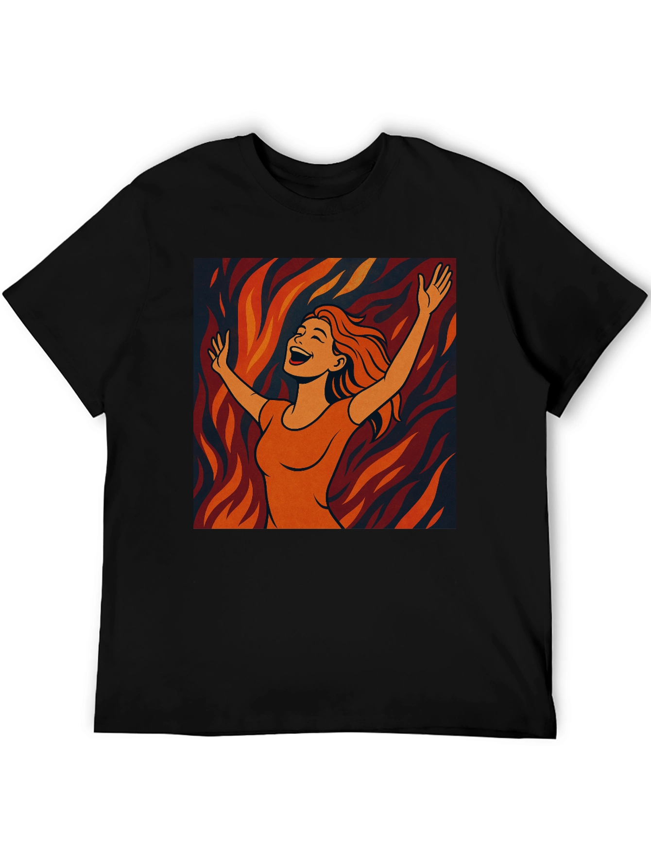 Joyful Woman Graphic Tee - Trendy Black T-Shirt