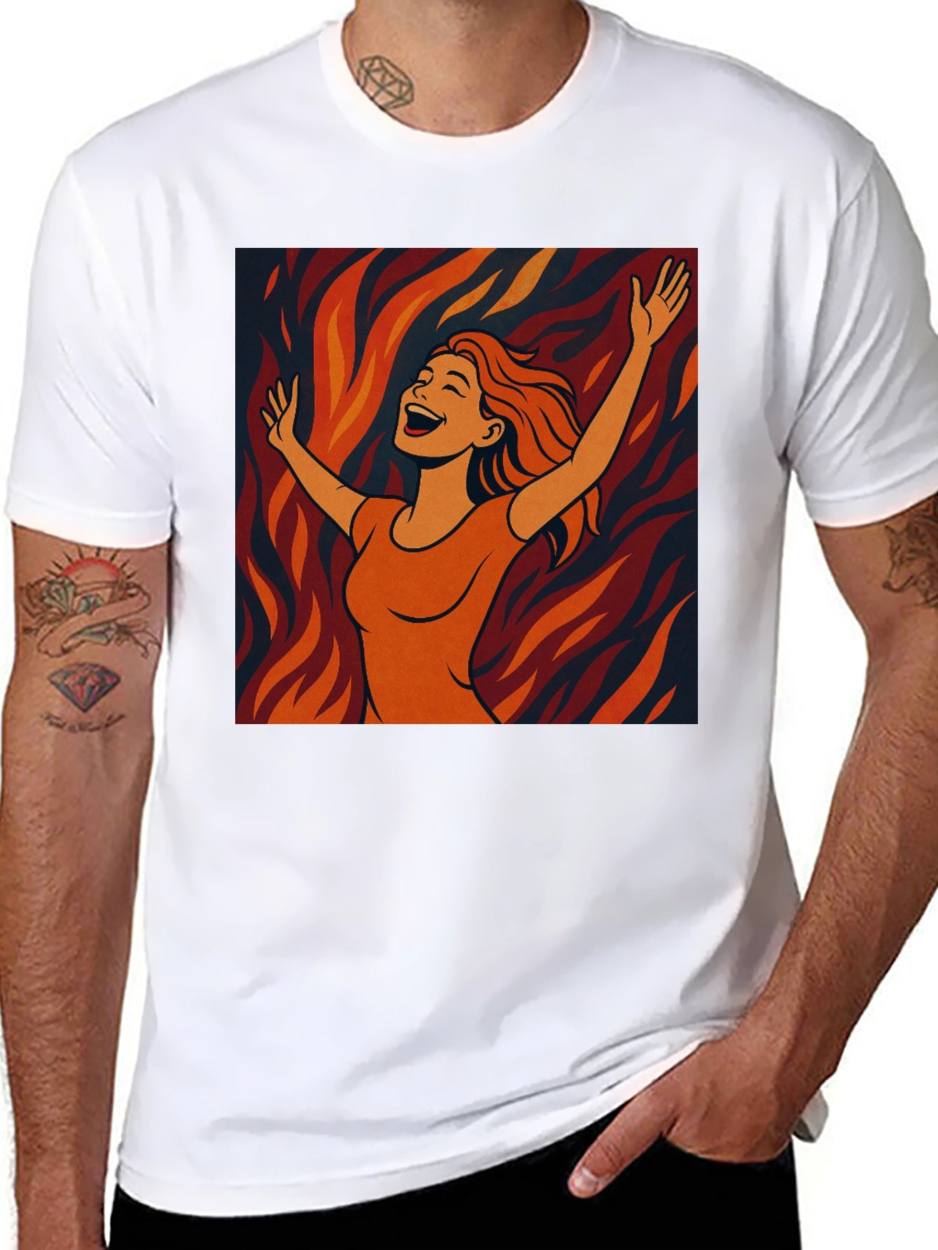 Joyful Woman Graphic Tee - Trendy Black T-Shirt