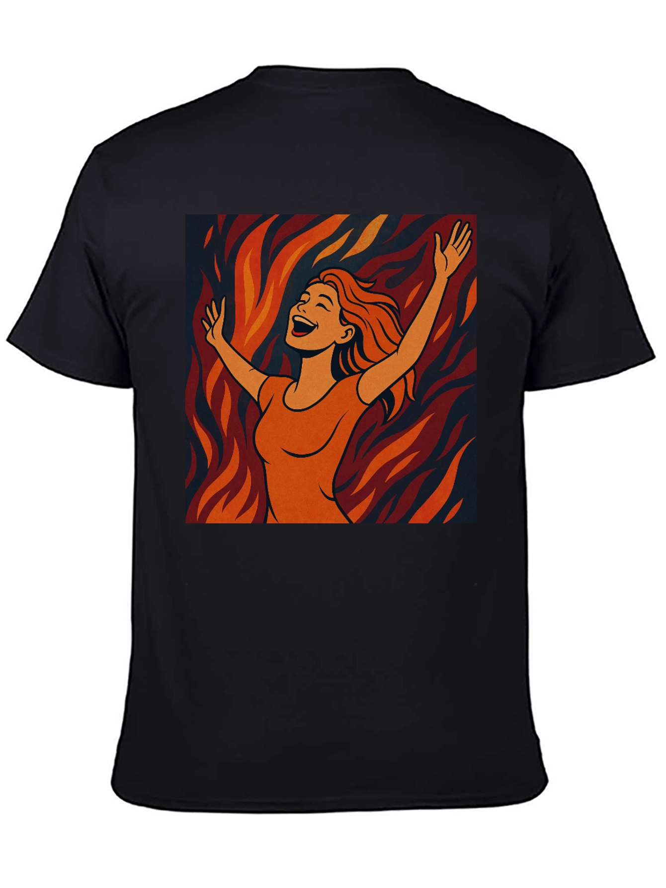 Joyful Woman Graphic Tee - Trendy Black T-Shirt
