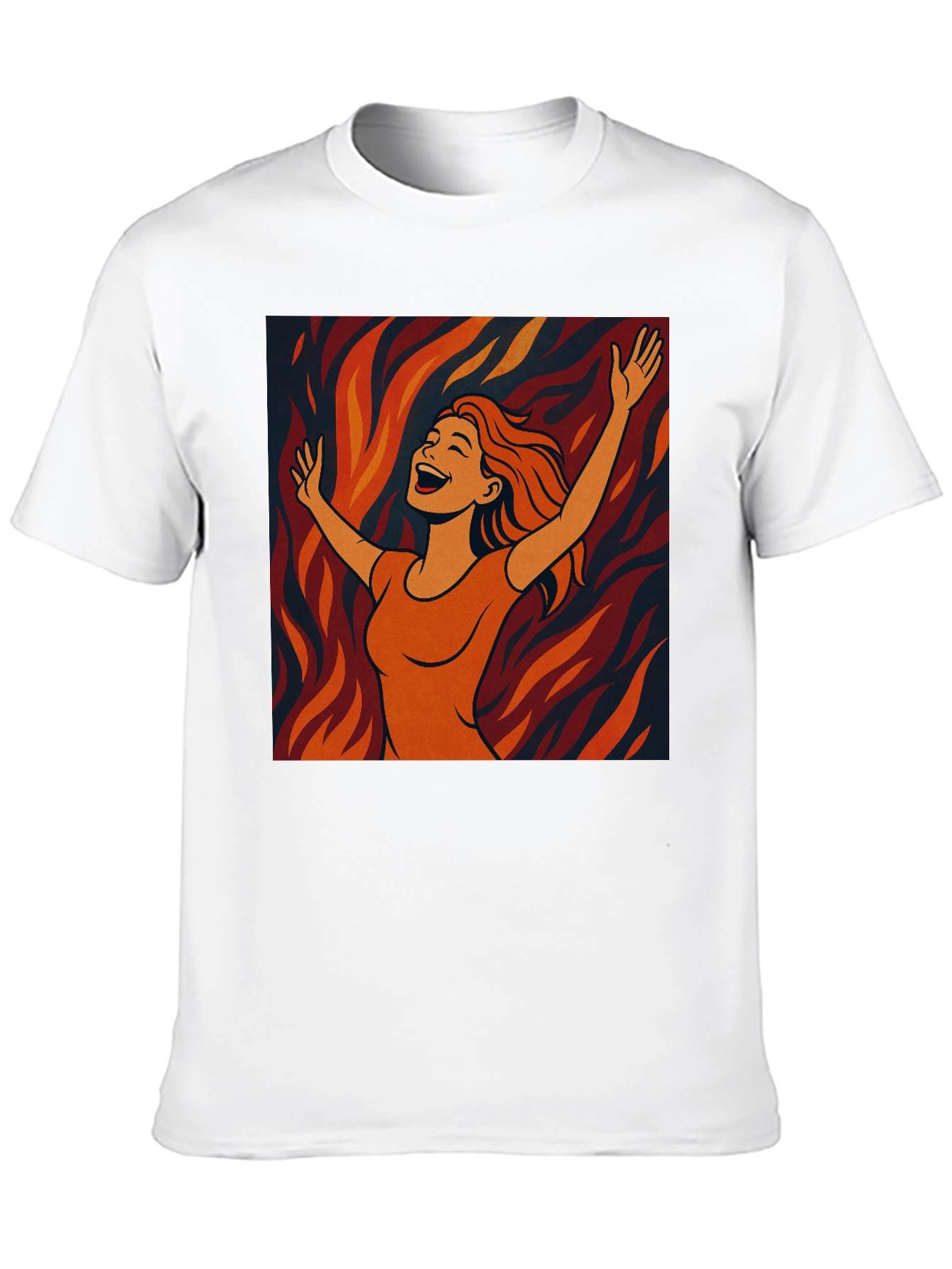 Joyful Woman Graphic Tee - Trendy Black T-Shirt