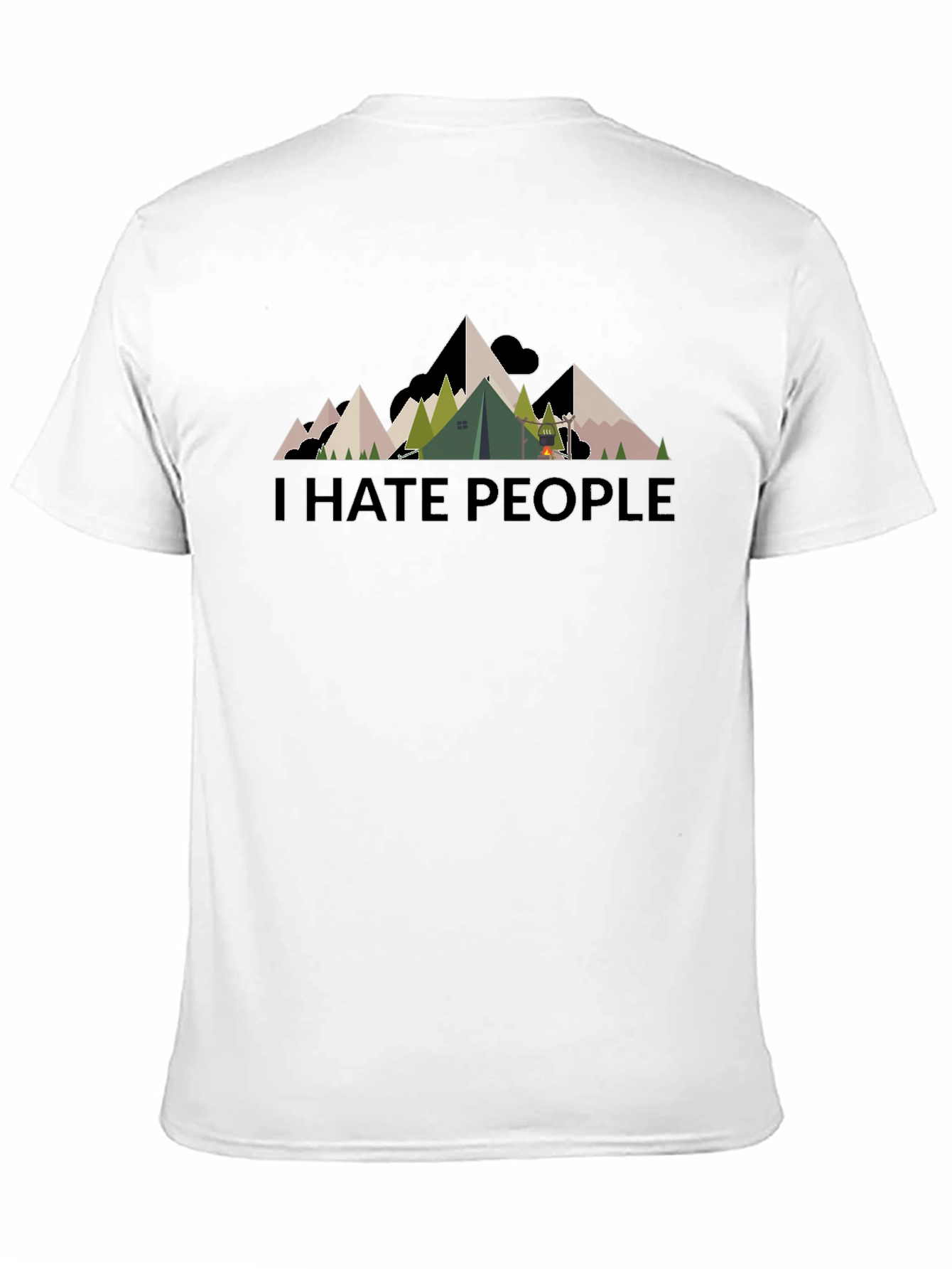 I Hate People Mountain Camping Black T-Shirt