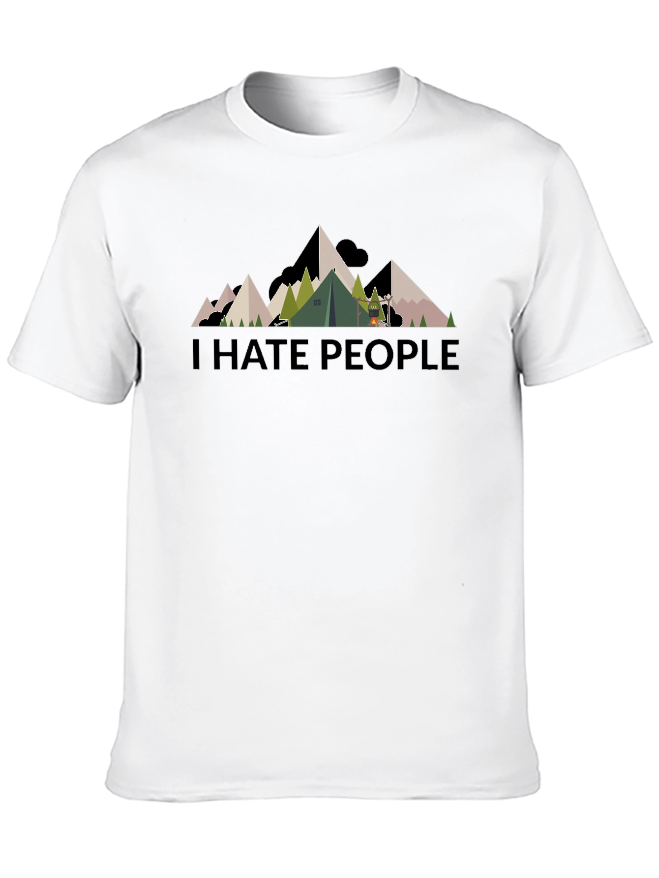 I Hate People Mountain Camping Black T-Shirt