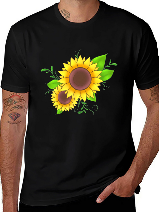 Sunflower Graphic Black T-Shirt