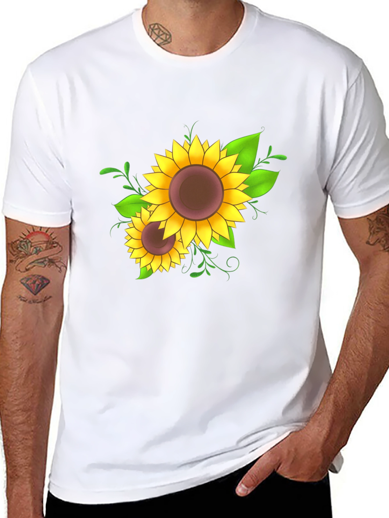 Sunflower Graphic Black T-Shirt
