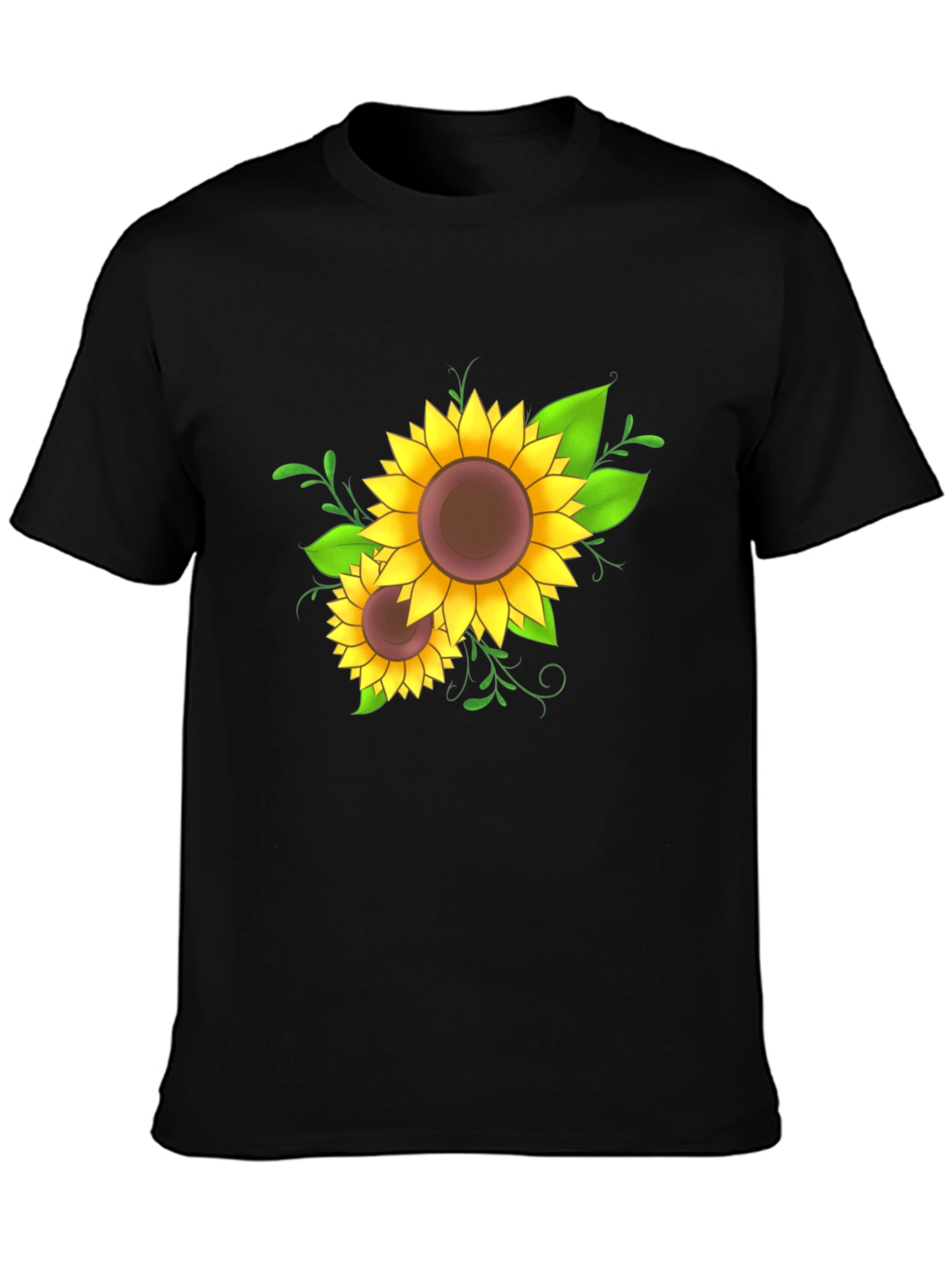 Sunflower Graphic Black T-Shirt