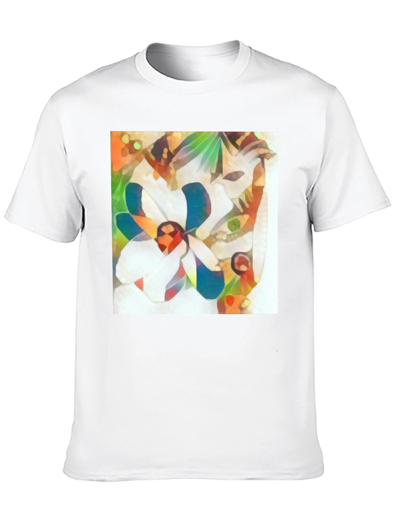 Abstract Flower Graphic Tee - Stylish Black T-Shirt