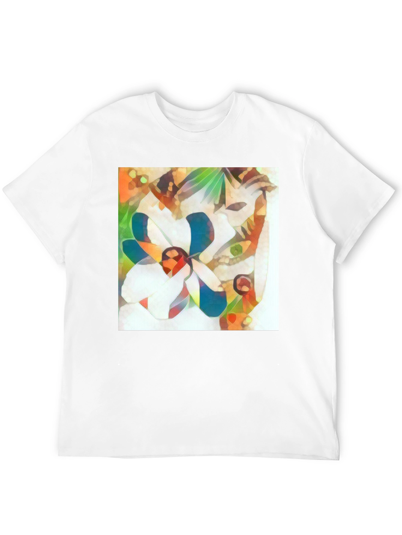 Abstract Flower Graphic Tee - Stylish Black T-Shirt