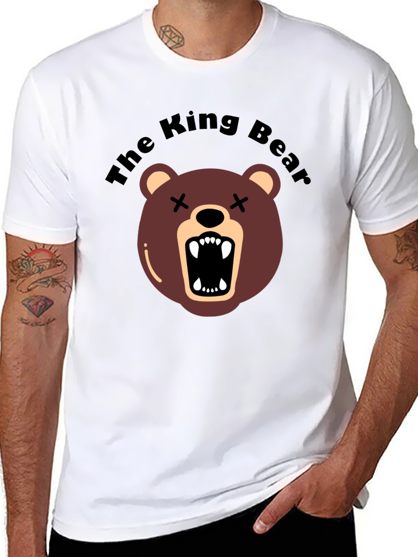 The King Bear Graphic Tee - Black Crew Neck