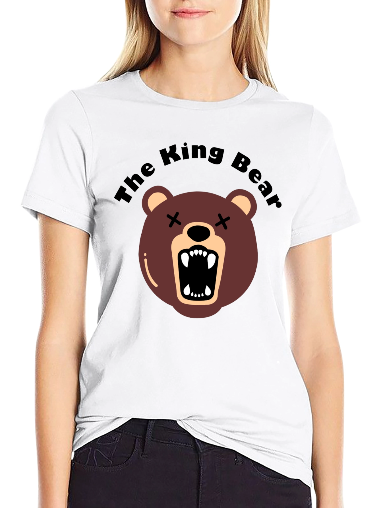 The King Bear Graphic Tee - Black Crew Neck
