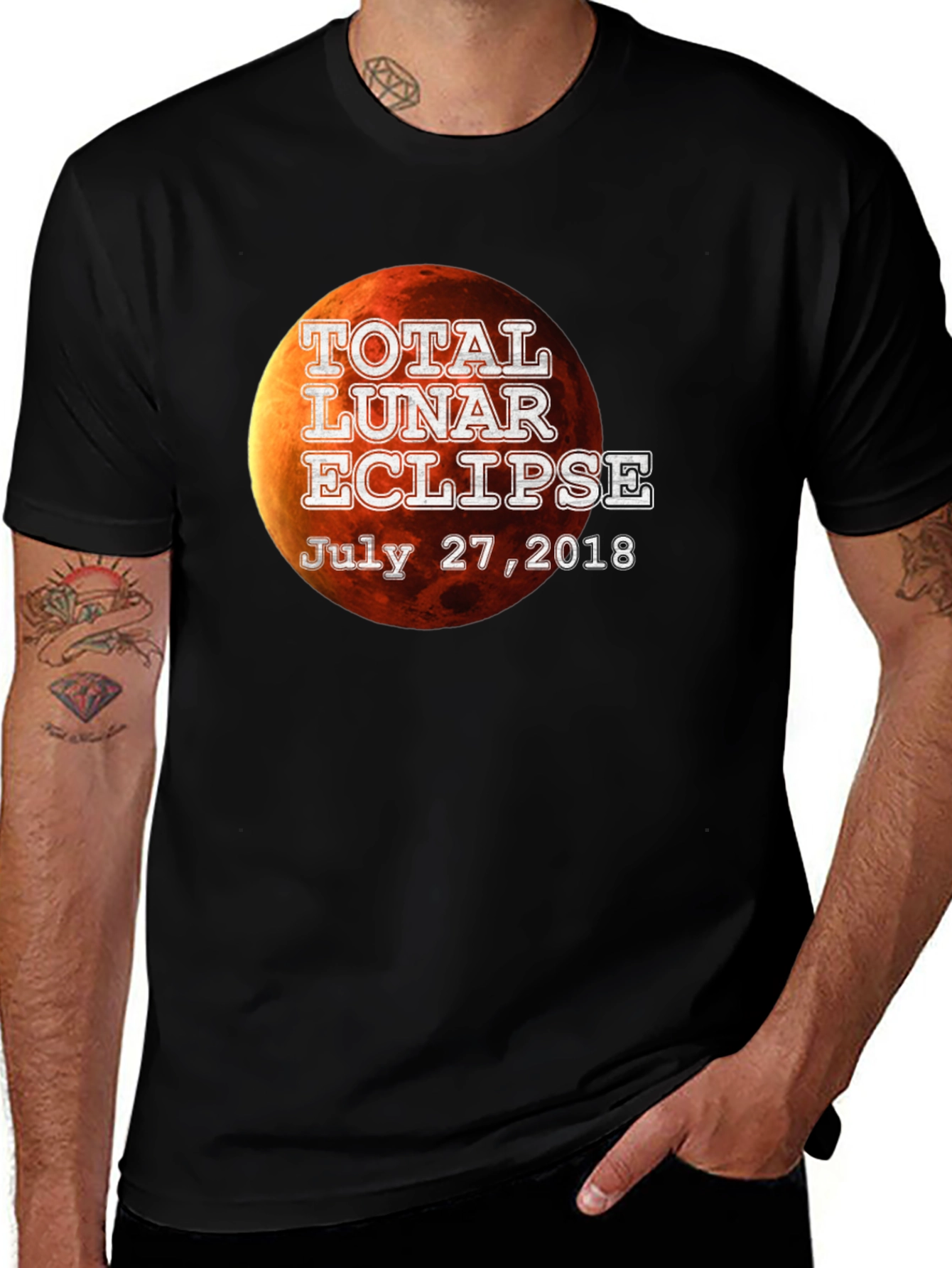 Total Lunar Eclipse July 2018 Black T-Shirt