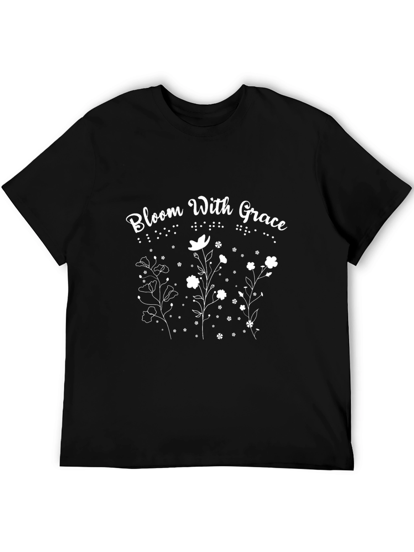 Bloom With Grace Graphic Tee - Black Cotton Shirt