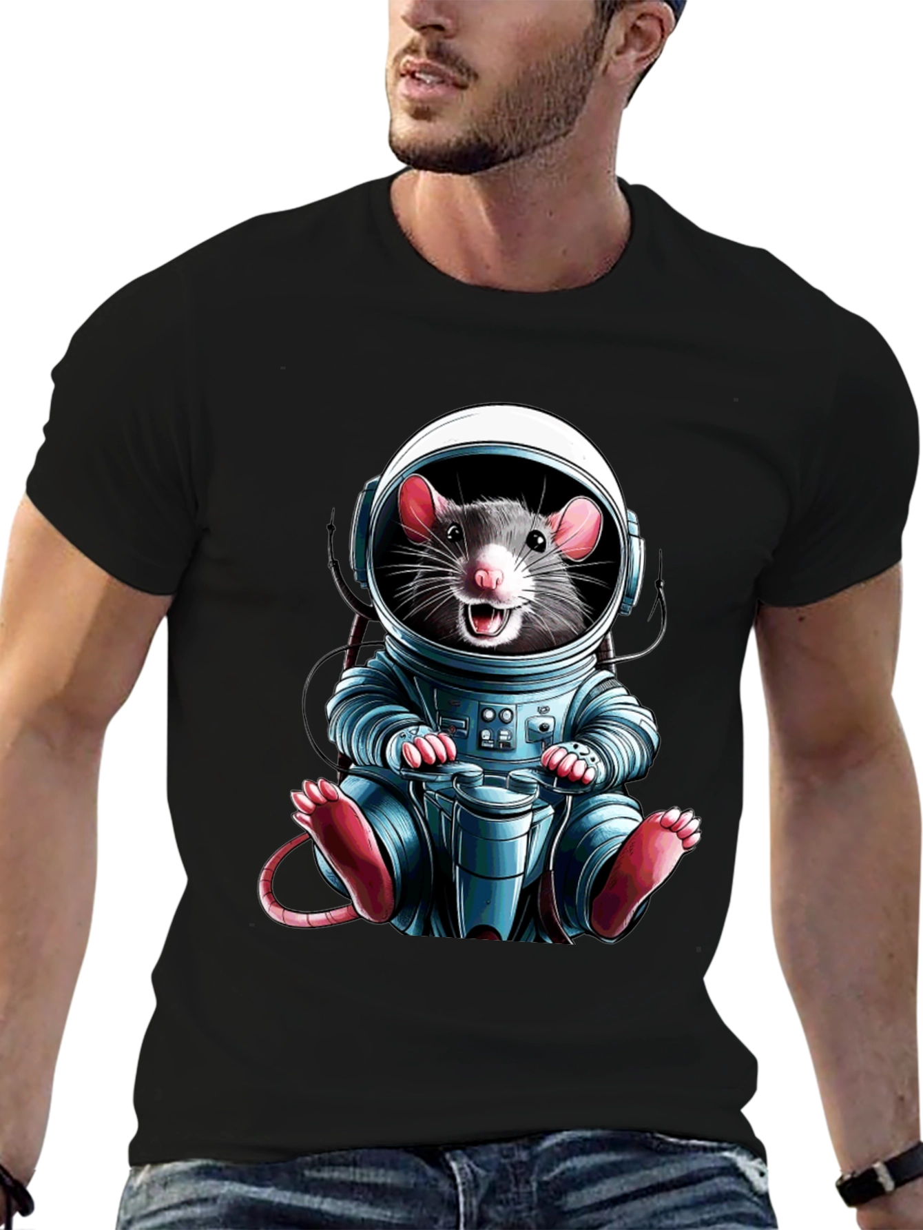 Astronaut Rat Graphic T-Shirt
