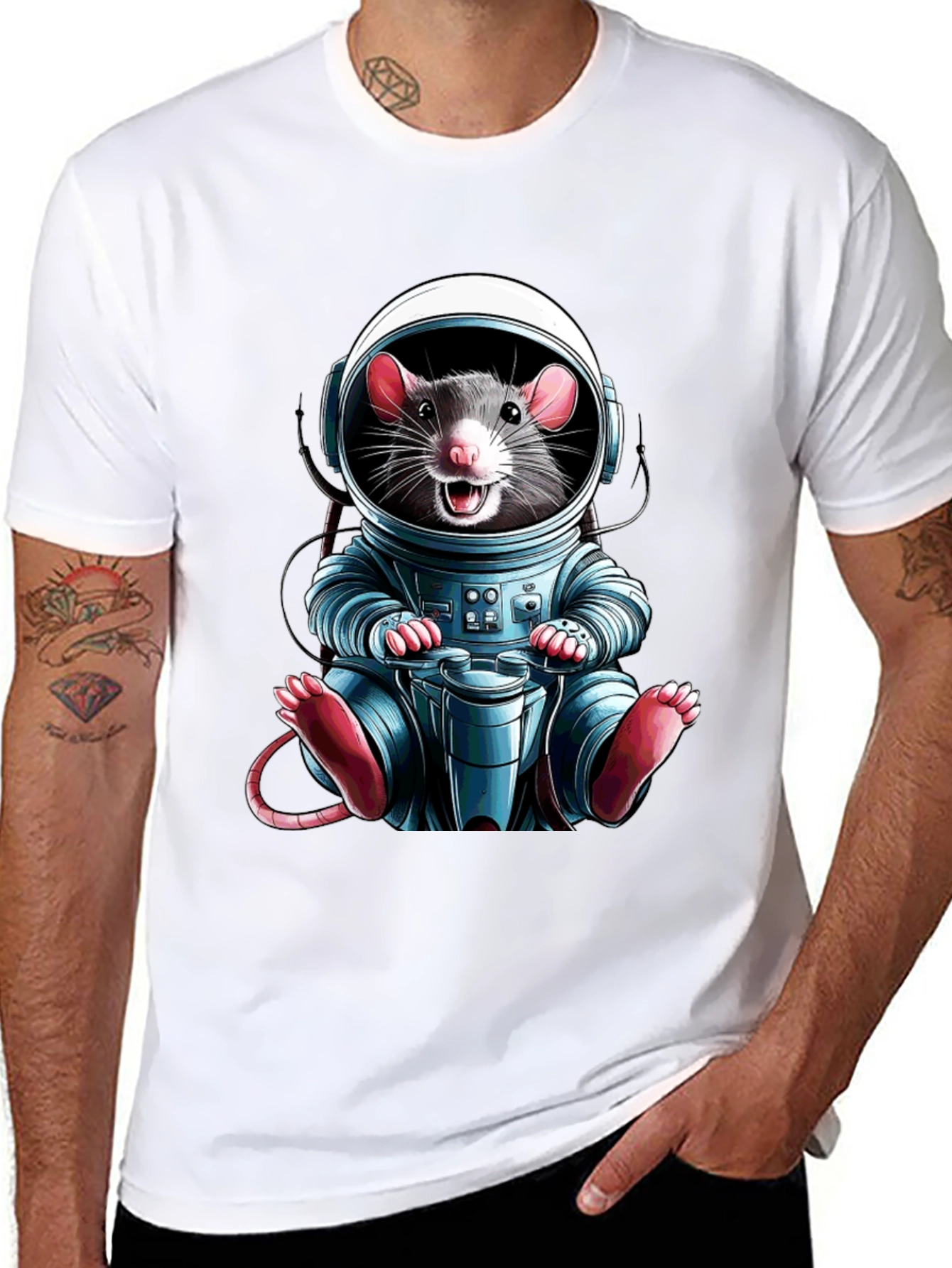 Astronaut Rat Graphic T-Shirt