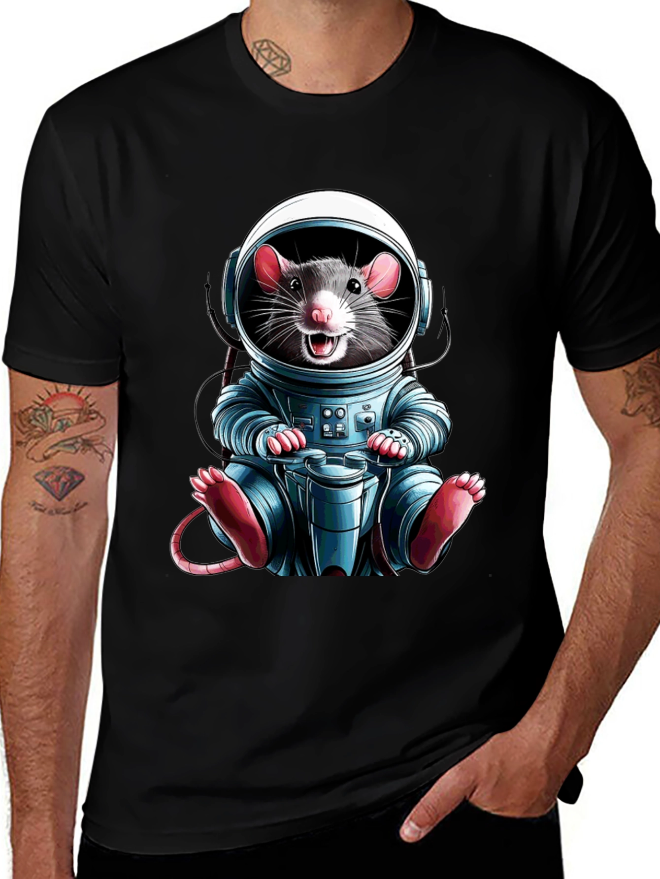Astronaut Rat Graphic T-Shirt