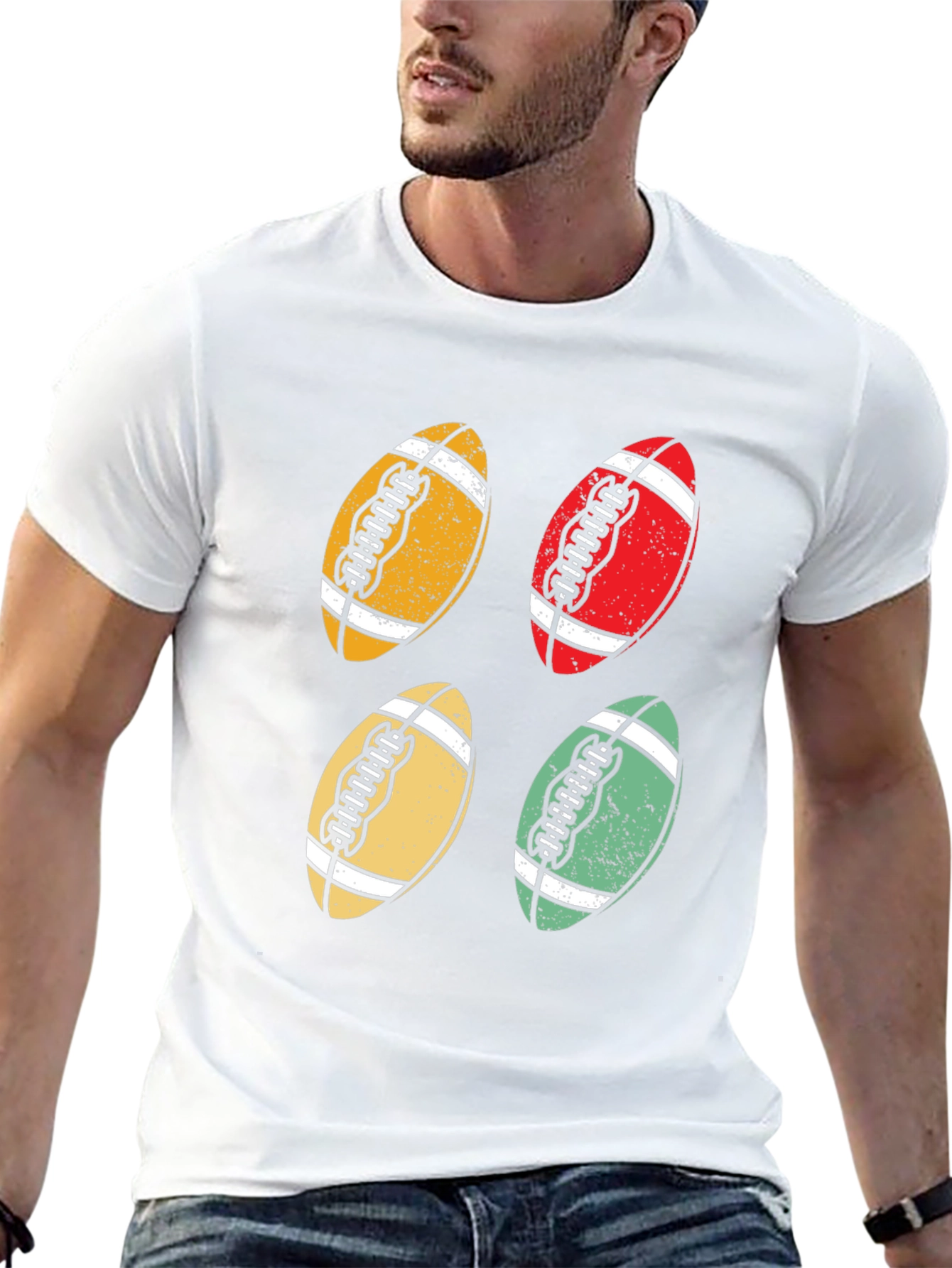Retro Football Graphic Tee - Casual Style