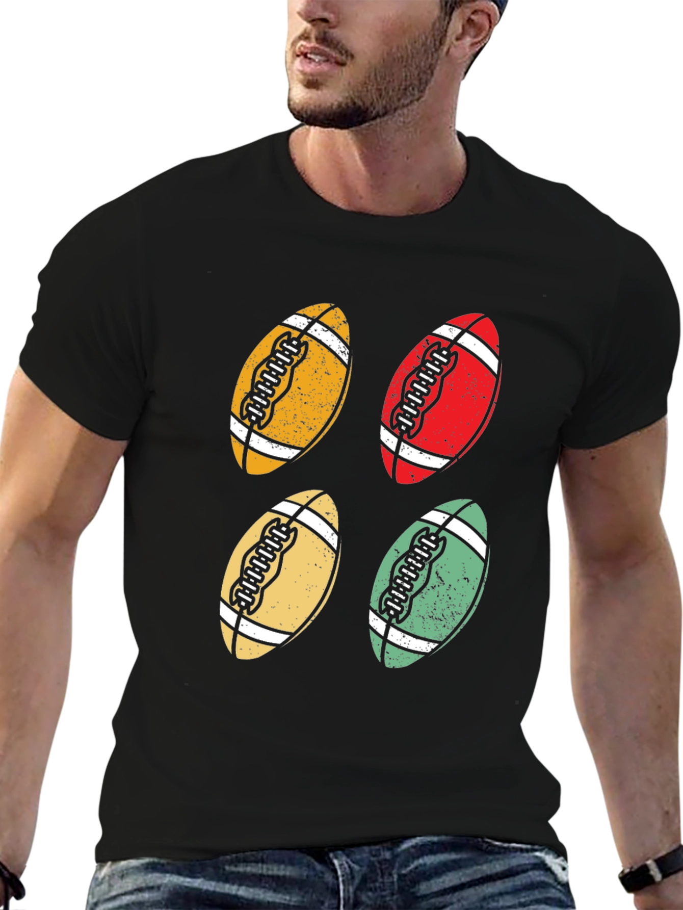 Retro Football Graphic Tee - Casual Style